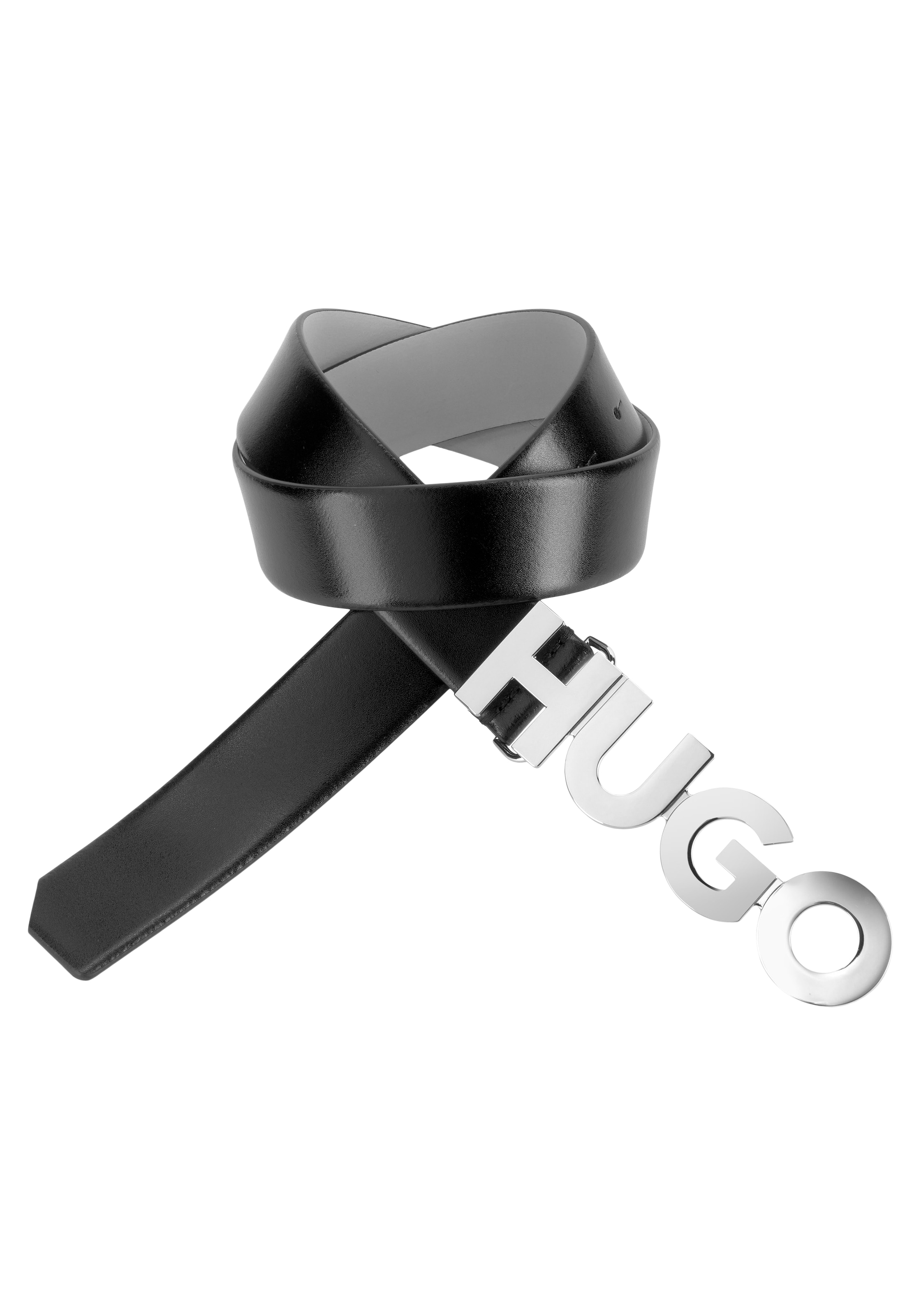 ♕ HUGO mit Logo-Schliesse versandkostenfrei bestellen Ledergürtel,