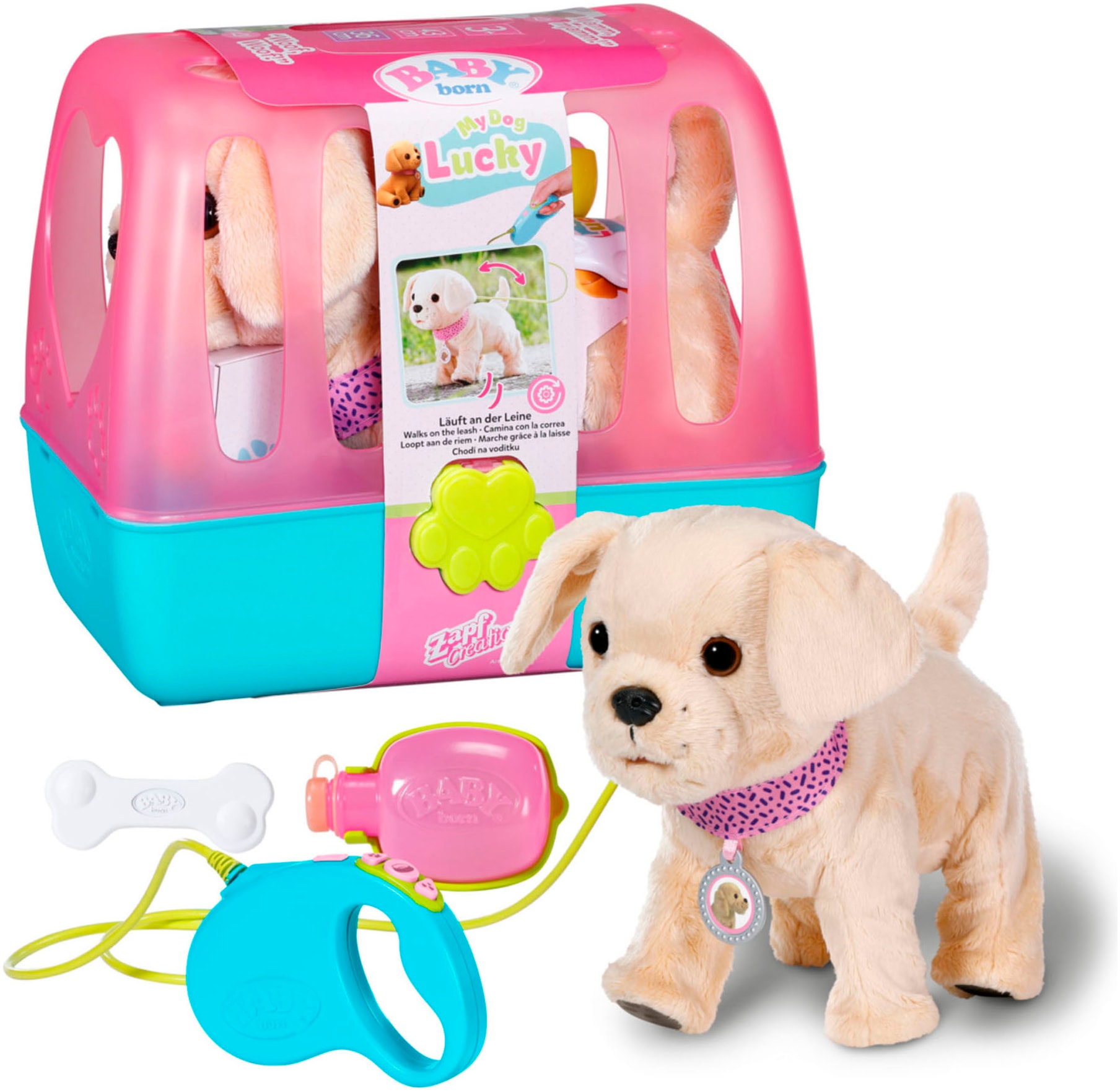 Image of Baby Born Plüschfigur "Mein Hund Lucky mit Box"