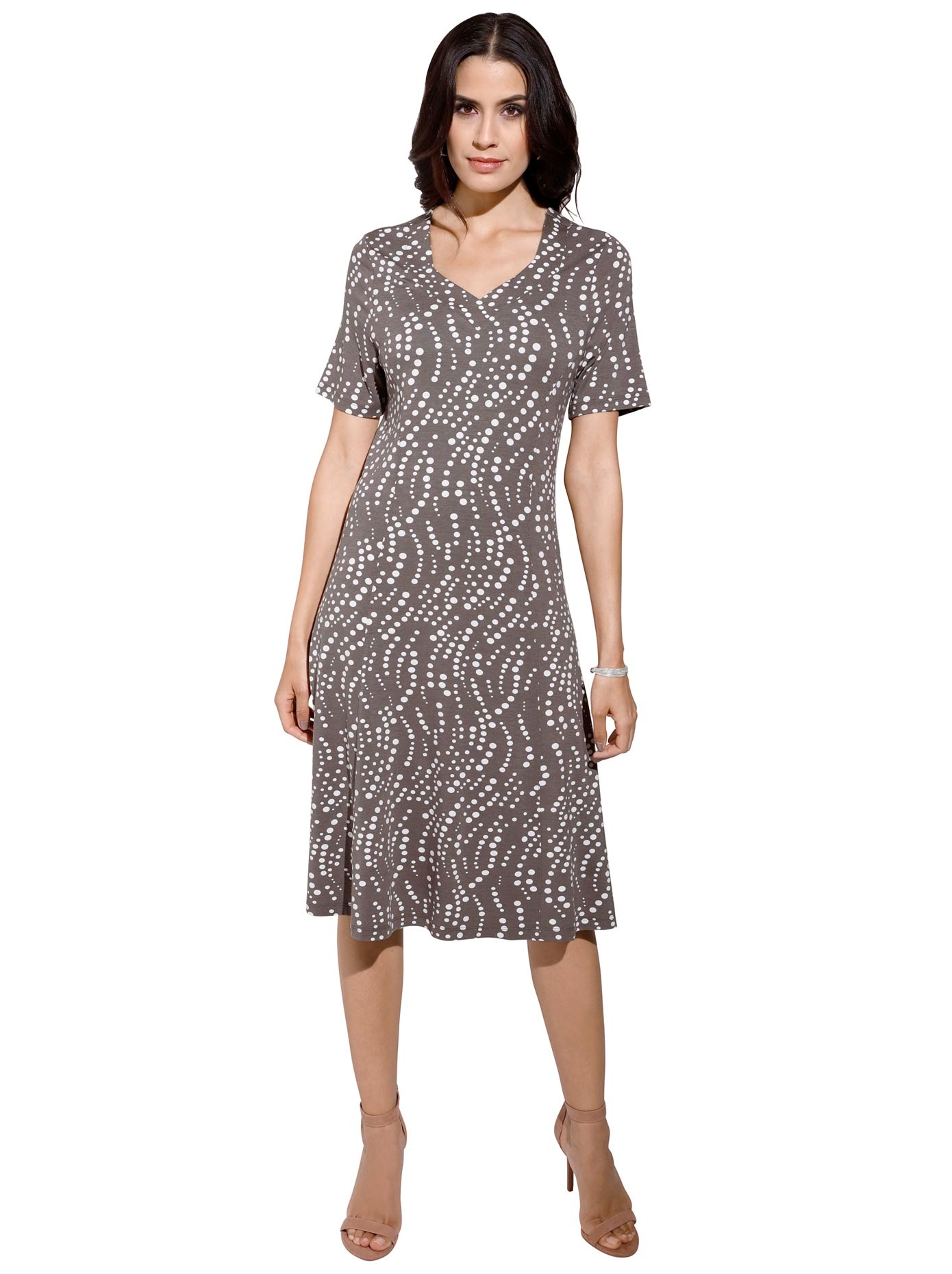 Jersey-Kleid mit Herz-Ausschnitt