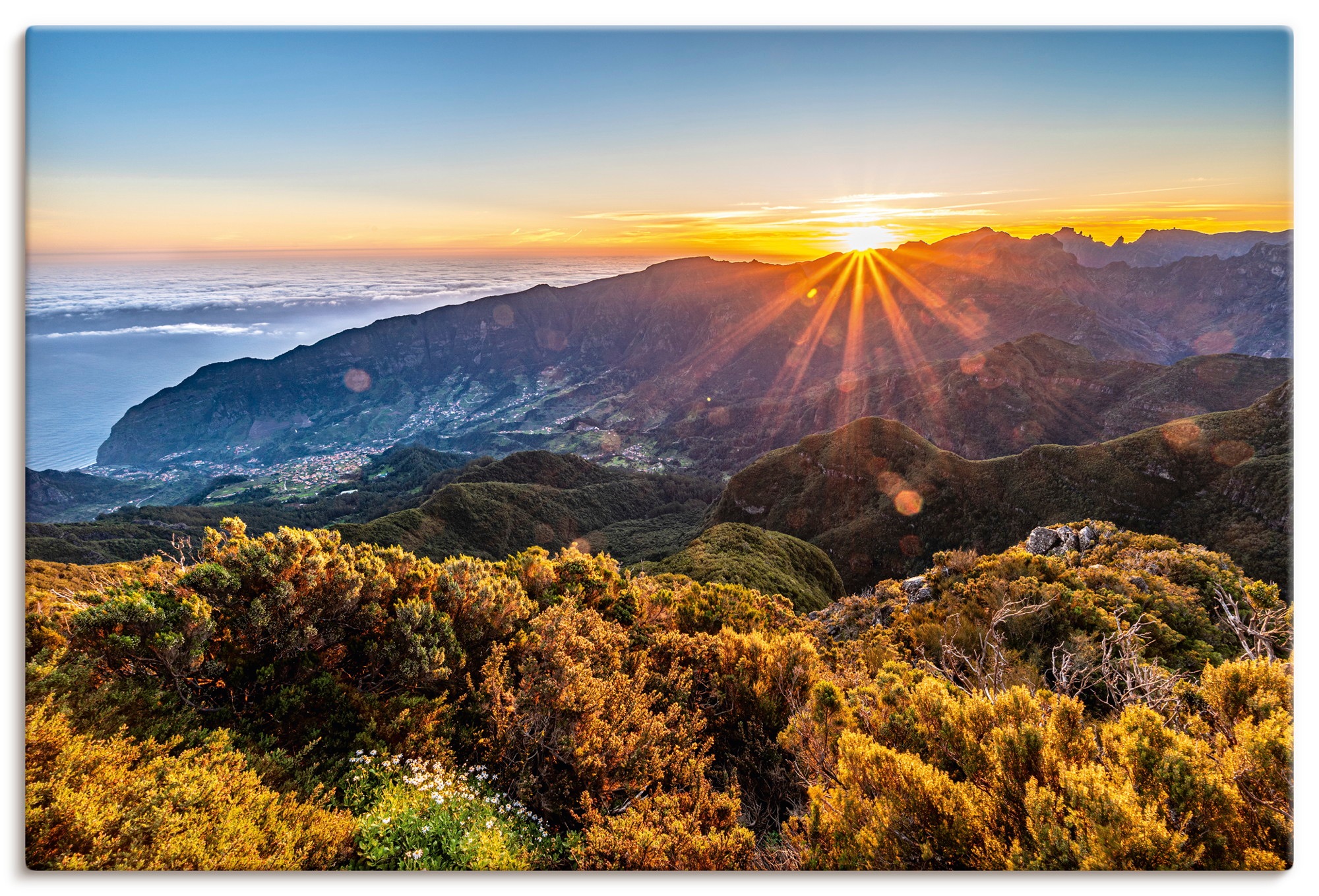 Image of Artland Wandbild "Sonnenaufgang über Madeira Bica da Cana" Bilder vom Sonnenuntergang & -aufgang 1 Stk. tlg. als Alubild, Leinwandbild, Poster, Wandaufkleber in verschied. Grössen