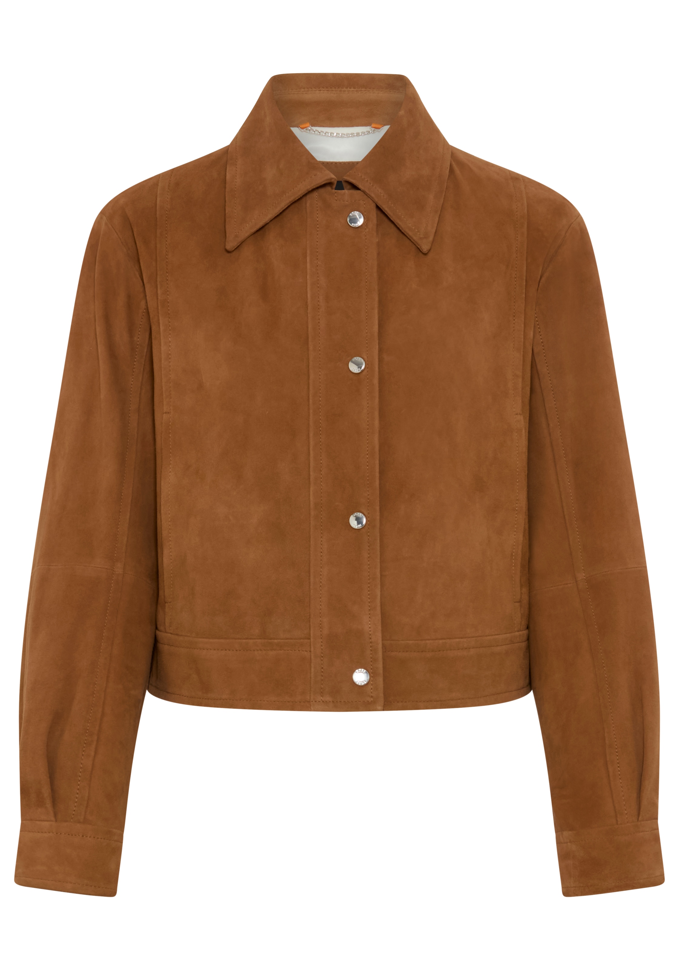 Image of BOSS ORANGE Lederjacke "Salisa Premium Damenmode" Blouson aus Veloursleder
