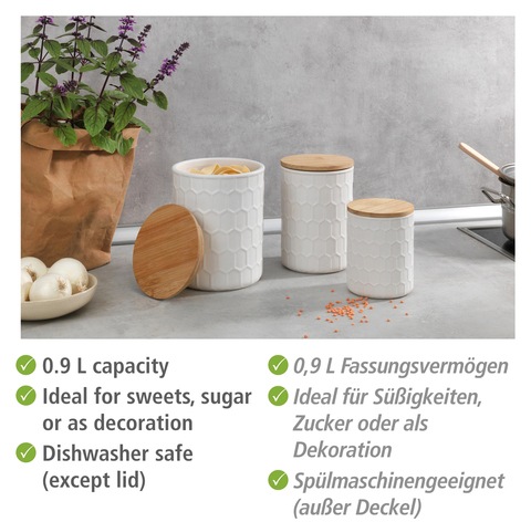 WENKO Vorratsdose »Modell Maya«, (1 tlg.), Frischhaltedose für Lebensmittel und Vorräte, luftdichter Deckel