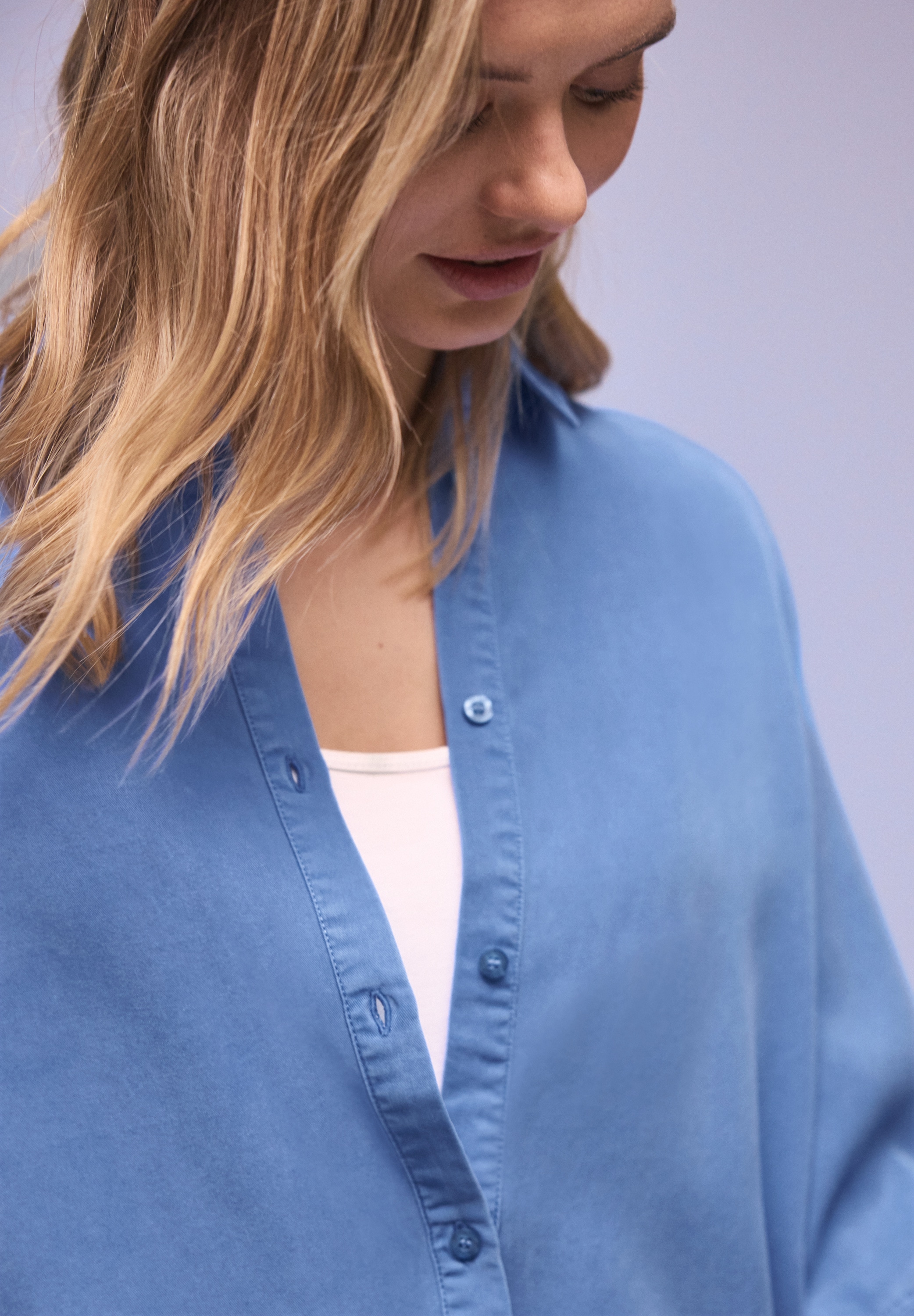 STREET ONE Blouse chemise im Washed-Look, 3/4-Arm