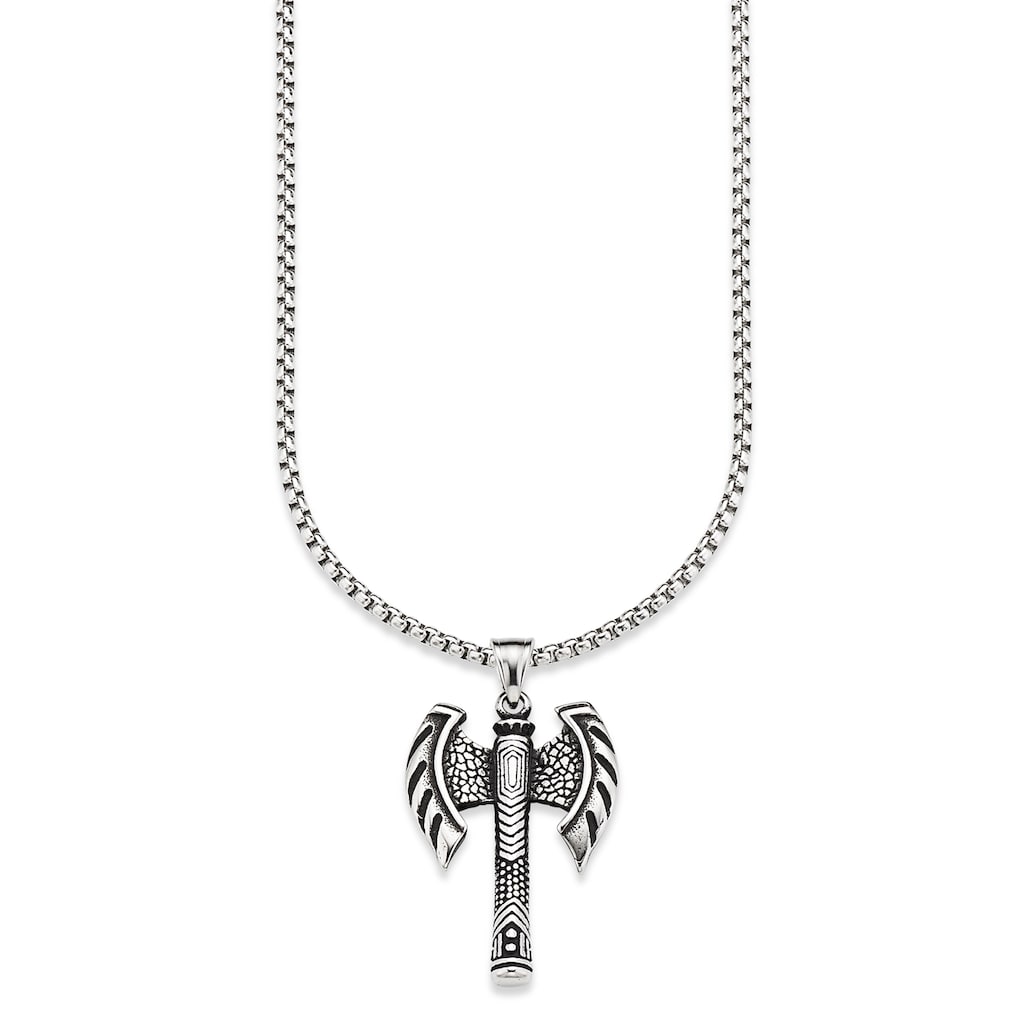 Bruno Banani Kette mit Anhänger »Schmuck Geschenk, Halskette Doppel Axt Kreuz Venezianerkette Silberfarben«