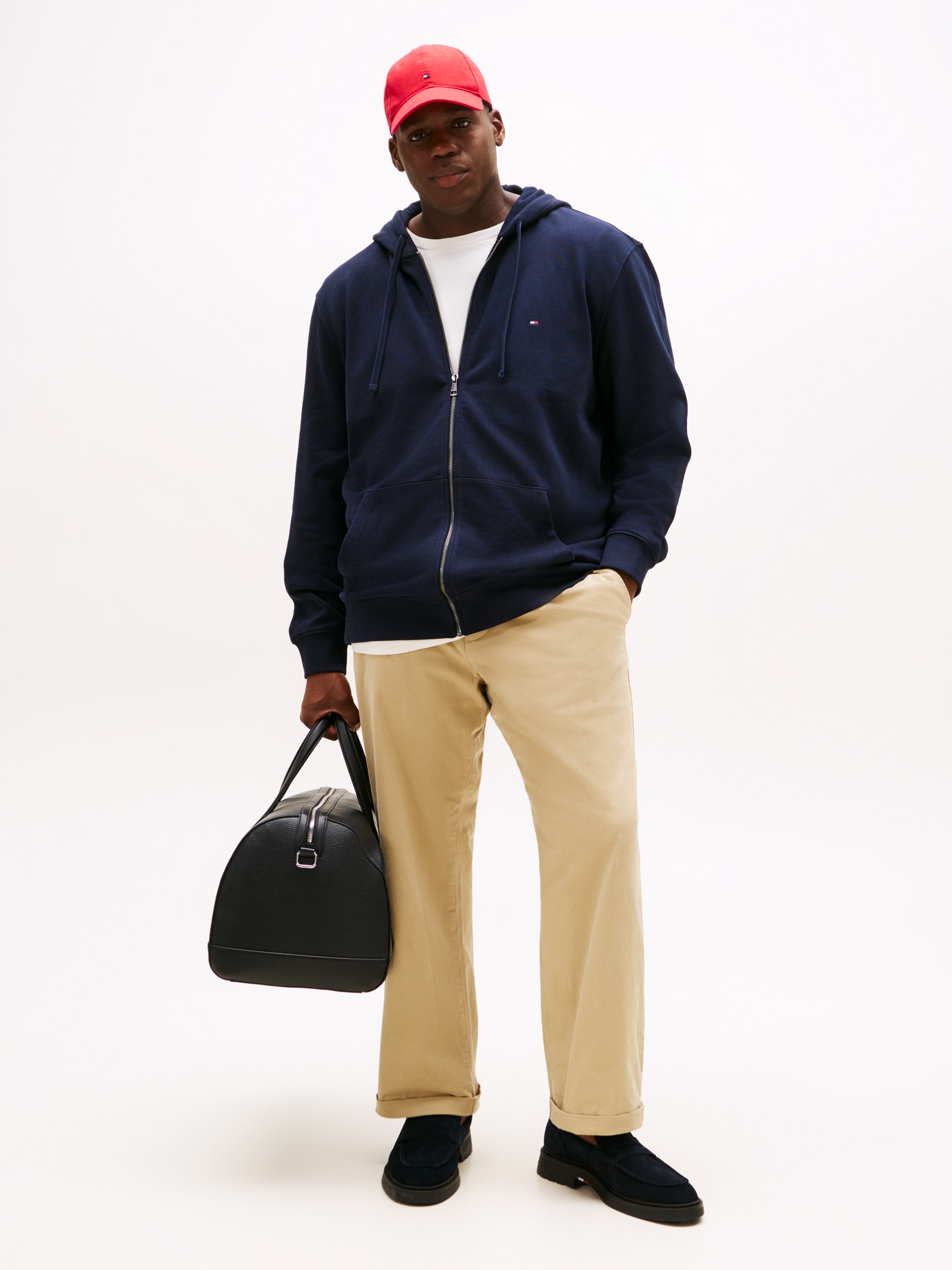 Tommy Hilfiger Big & Tall Kapuzensweatjacke »BT-ESSENTIAL TERRY ZIP THROUGH«, Grosse Grössen, Kapuze mit Tunnelzug