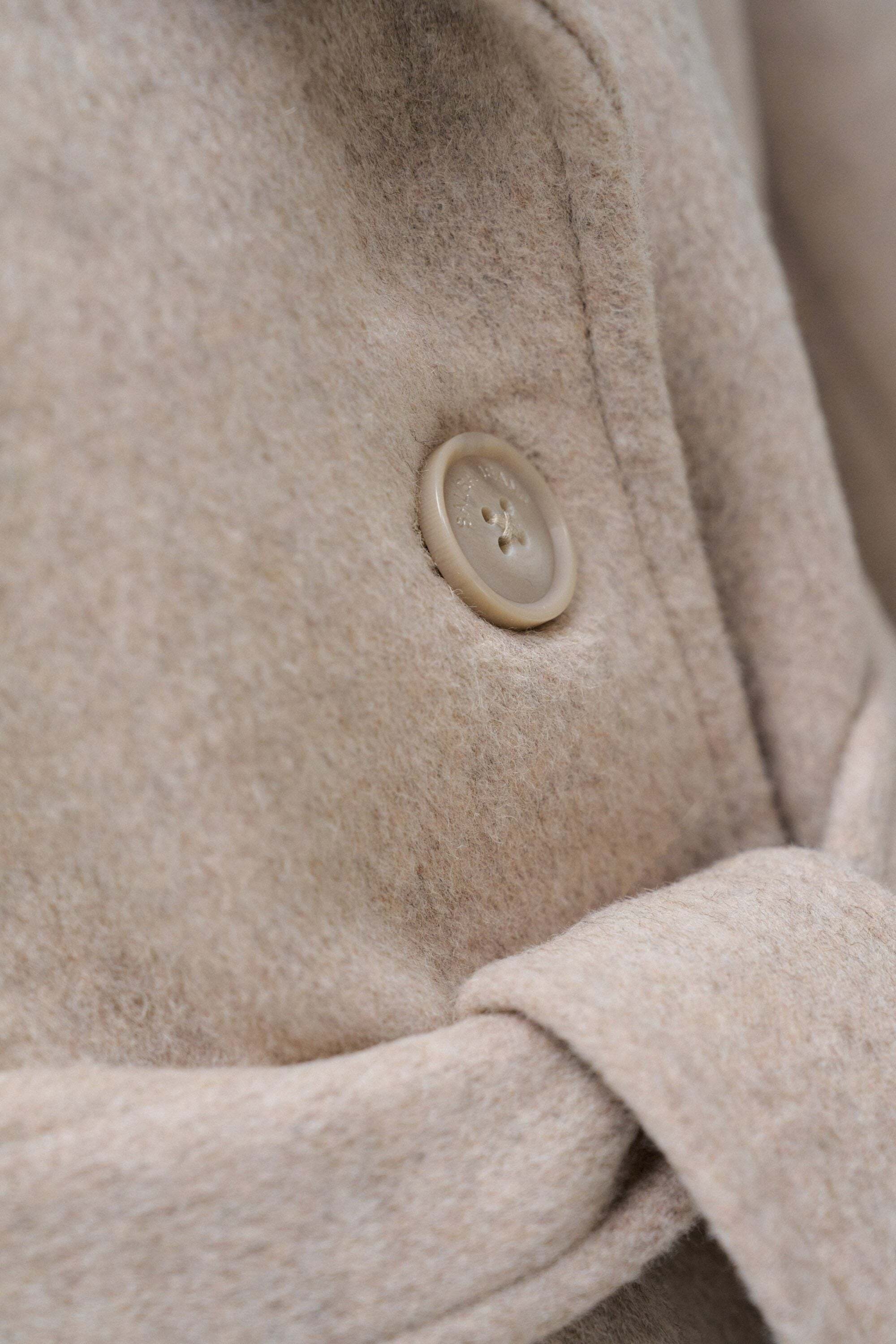 Salsa Veste en laine »Salsa Jeans Wollmantel Long Wool Coat Faux Fur Belt«