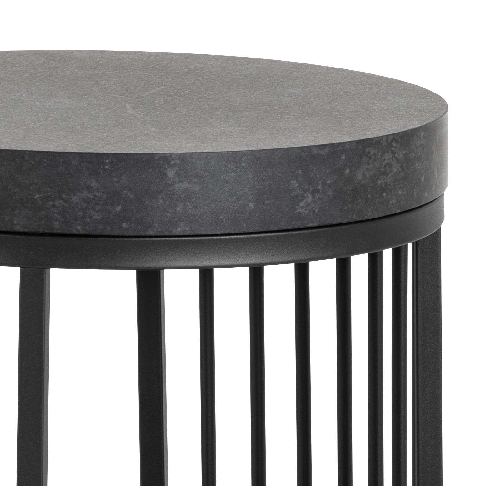 ACTONA GROUP Table de nuit »Strington« table de nuit ronde, Izmir noir mat mélaminé rugueux, Ø35x65 cm