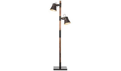 Stehlampe »PLOW«, 2 flammig-flammig, 153,5 cm Höhe, 2 x E27, schwenkbar, Metall/Holz,...