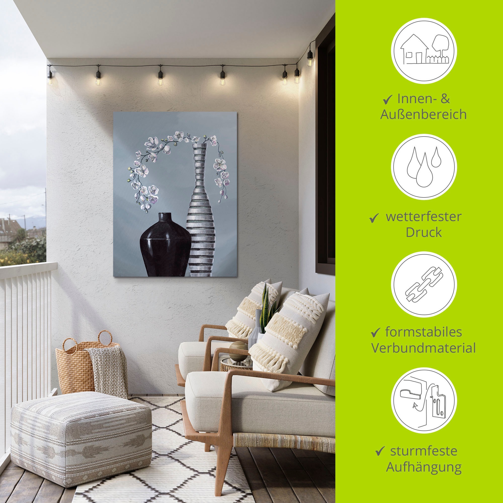 Artland Wandbild »Metallische Vasen« Vasen & Töpfe 1 Stk. tlg. als Alubild, Outdoorbild, Leinwandbild, Poster, Wandaufkleber