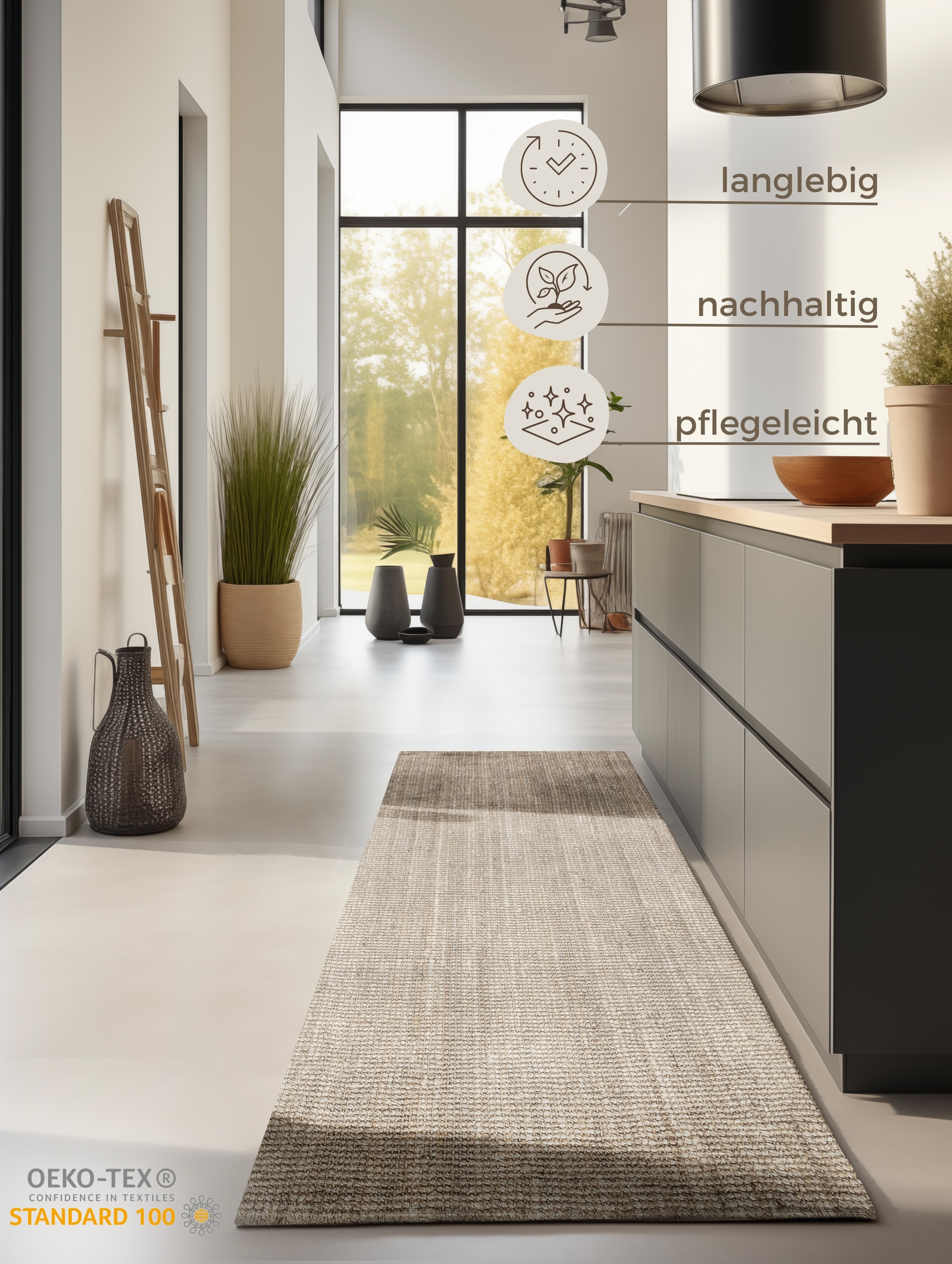 HANSE Home Teppich »Jaipur Juteteppich, als Läufer und in Rund«, rechteckig, 10 mm Höhe, 100% Naturfaser, Wohnzimmer, Esszimmer, Schlafzimmer, GRS