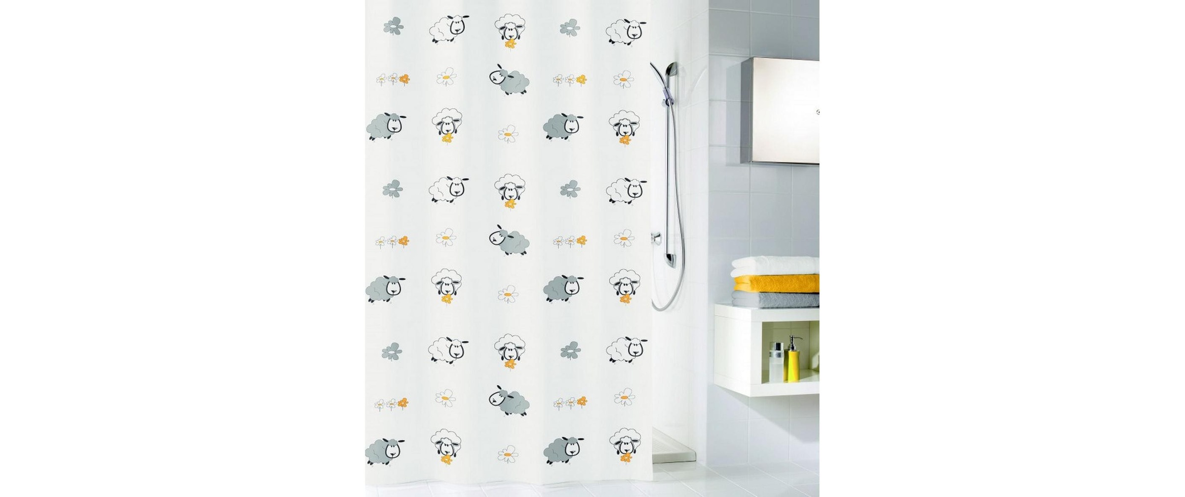 Kleine Wolke Duschvorhang »Sheep 180 x 200 cm, Mehrfarbig«