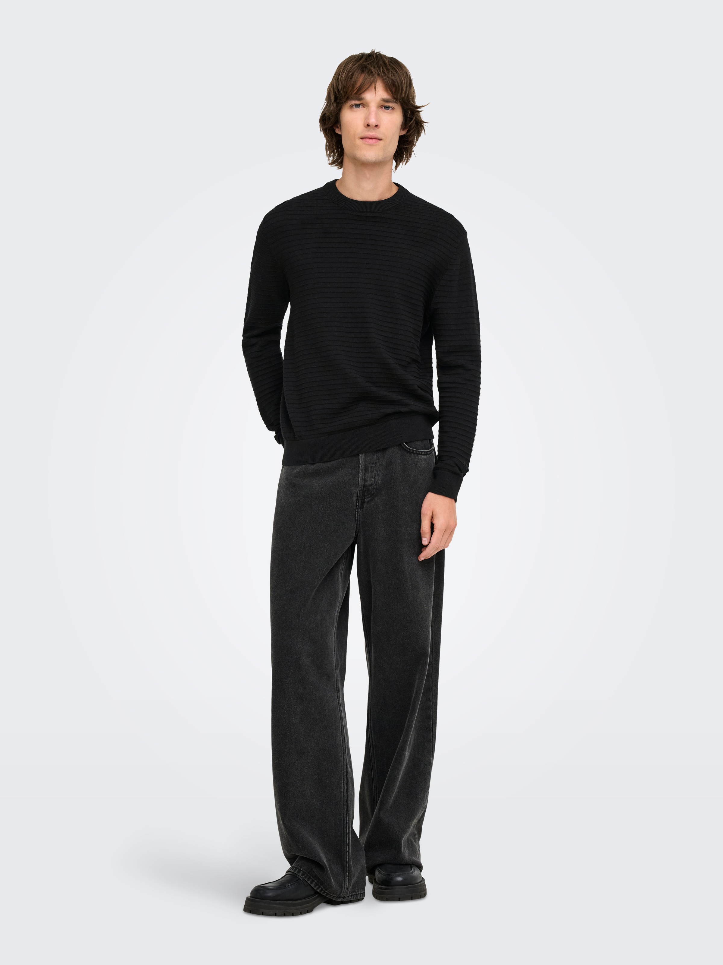 ONLY & SONS »ONSSTORM LS CREW KNIT OTL« coton, coupe régulière