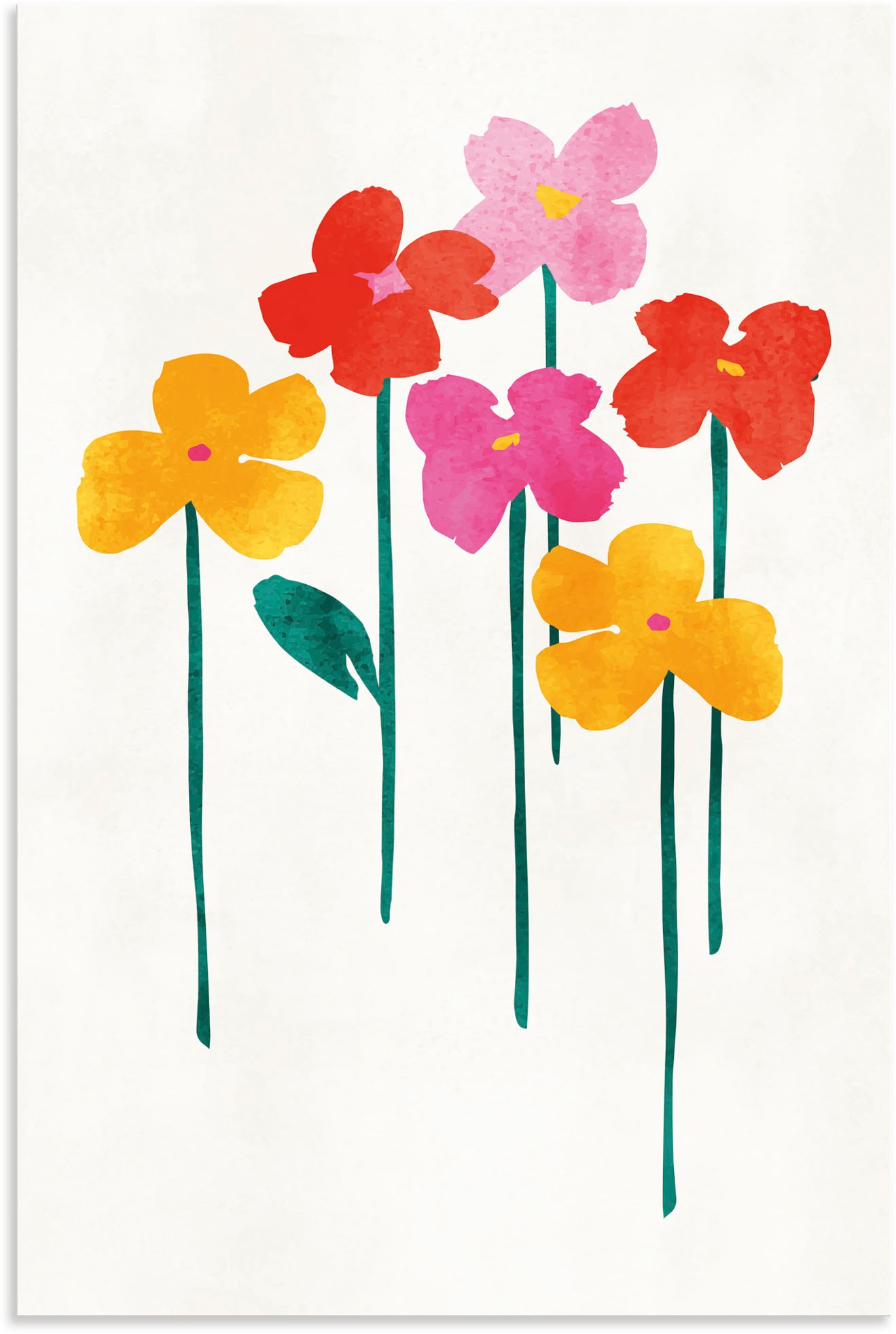 Image of Artland Wandbild »Kleine glückliche Blumen«, Blumenbilder, (1 St.), in vielen Grössen & Produktarten - Alubild / Outdoorbild für den Aussenbereich, Leinwandbild, Poster, Wandaufkleber / Wandtattoo auch für Badezimmer geeignet bei Ackermann Versand Schweiz