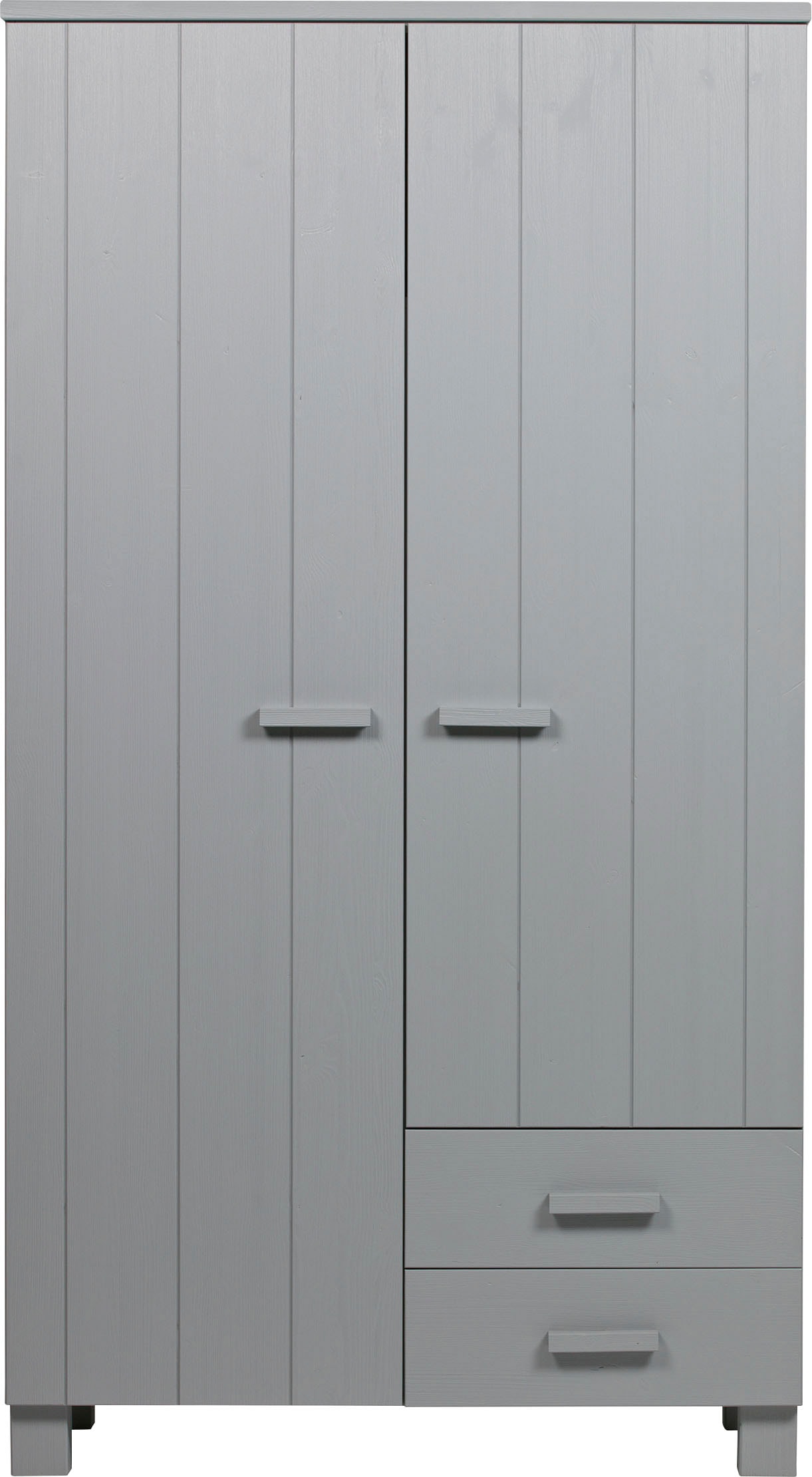 Image of WOOOD Garderobenschrank "Dennis FSC-Kiefernholz gebürstet lackiert, H 202 x B 111 x T 55 cm" Wandbefestigung empfohlen, mit Wasserlack gespritzt, Pfleiglleicht