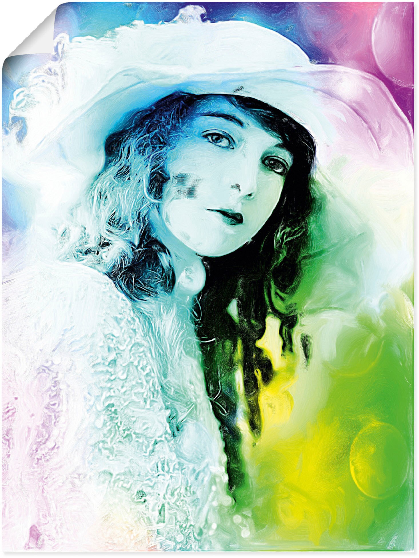 Image of Artland Wandbild »Dame in Bunt«, Bilder von Frauen, (1 St.), in vielen Grössen & Produktarten - Alubild / Outdoorbild für den Aussenbereich, Leinwandbild, Poster, Wandaufkleber / Wandtattoo auch für Badezimmer geeignet bei Ackermann Versand Schweiz