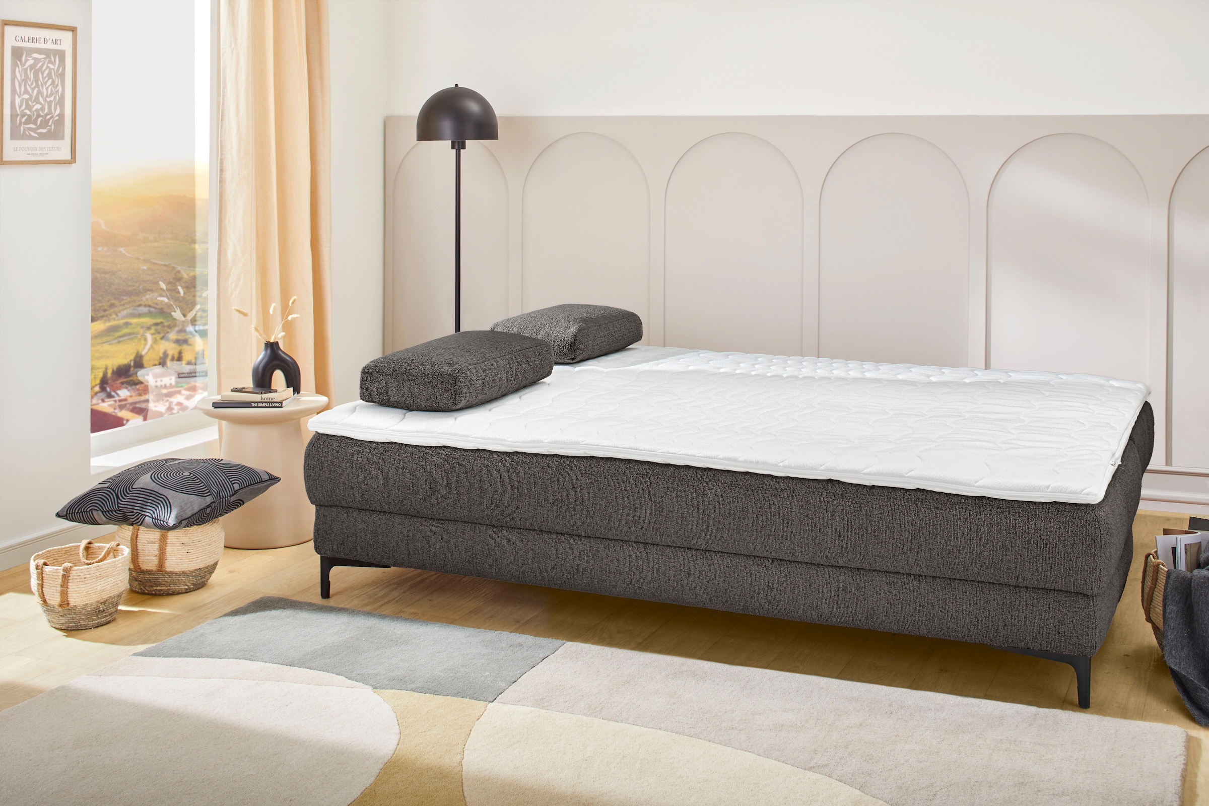 Jockenhöfer Gruppe Canapé-lit »Felix, B: 205 cm, Liegefl. 155x201 cm, Dauerschlafsofa, inkl. Topper« Incluant fonction couchage et coffre de lit, garnissage à ressorts