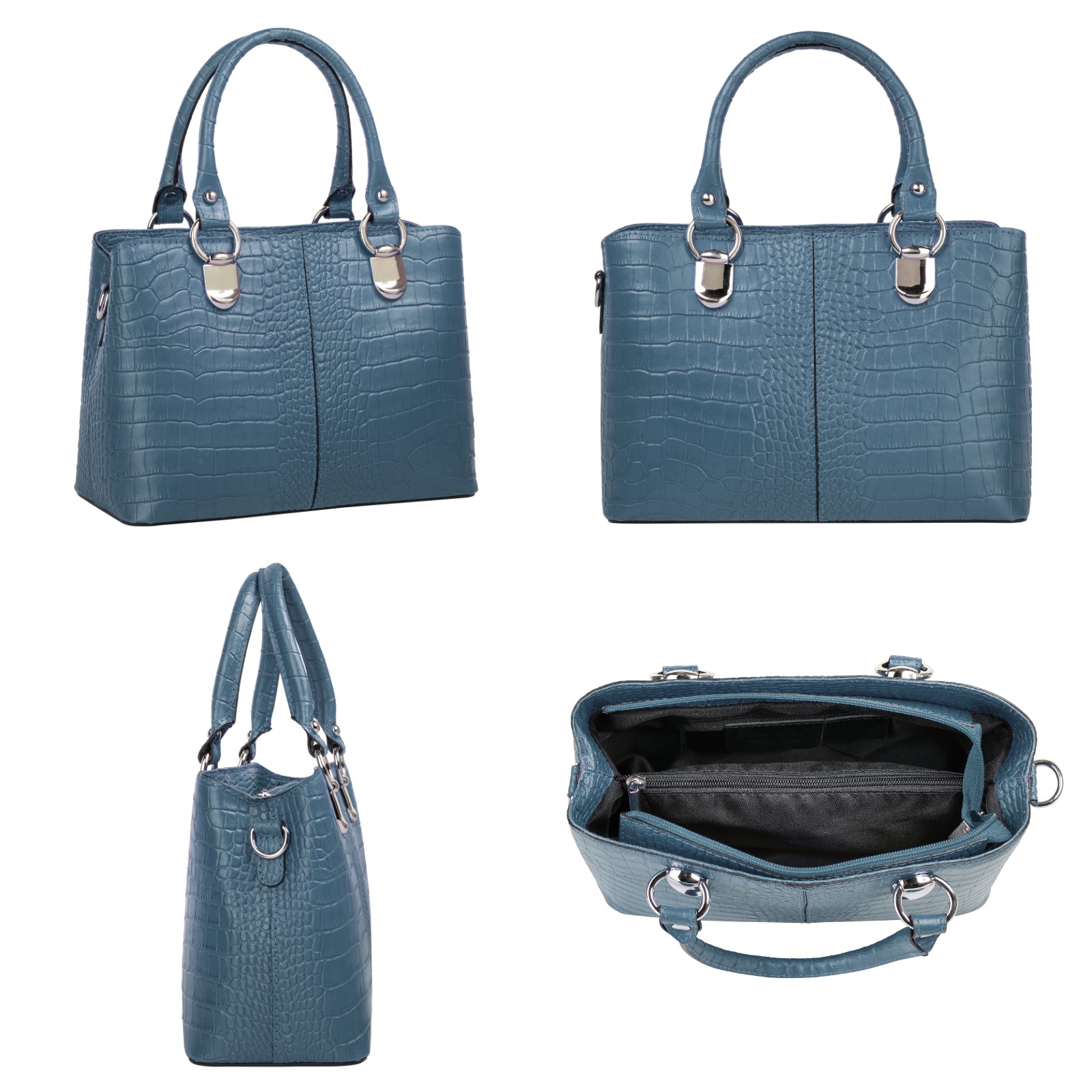 Cluty Umhängetasche, echt Leder, Made in Italy
