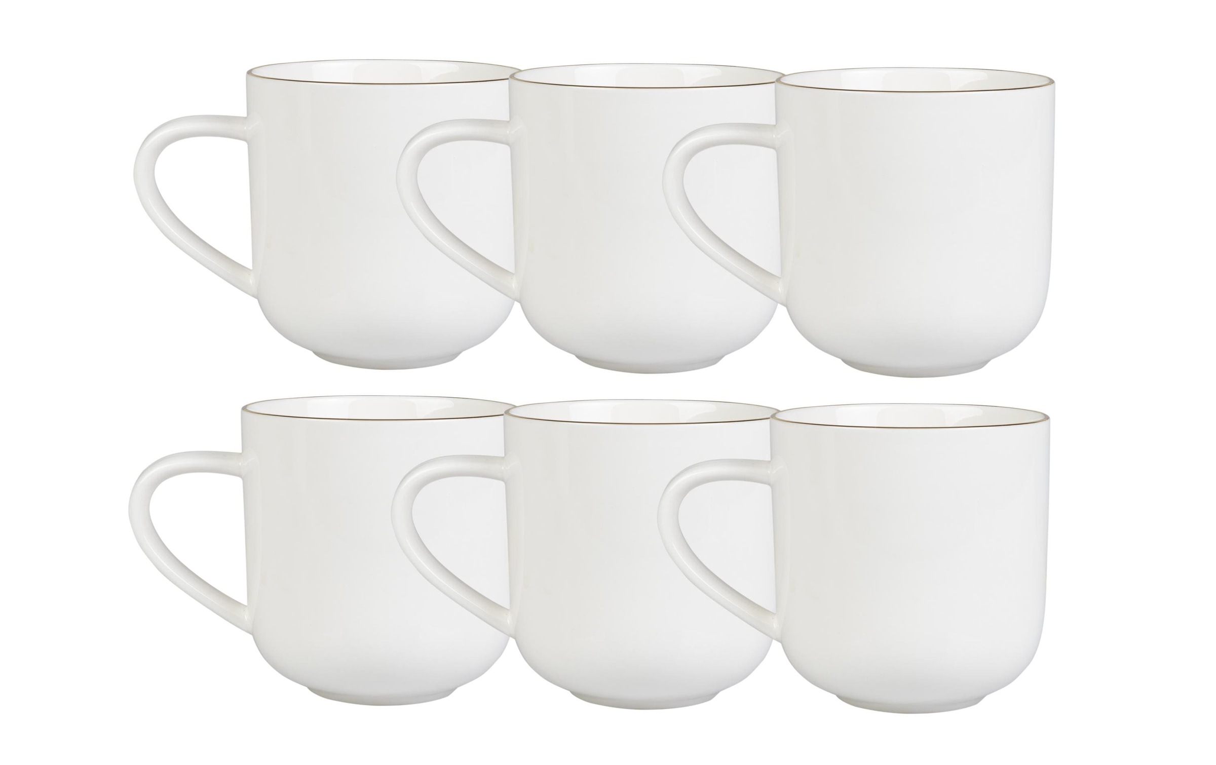 Image of FURBER Tasse "400 ml, 6 Stück, Weiss/Gold"