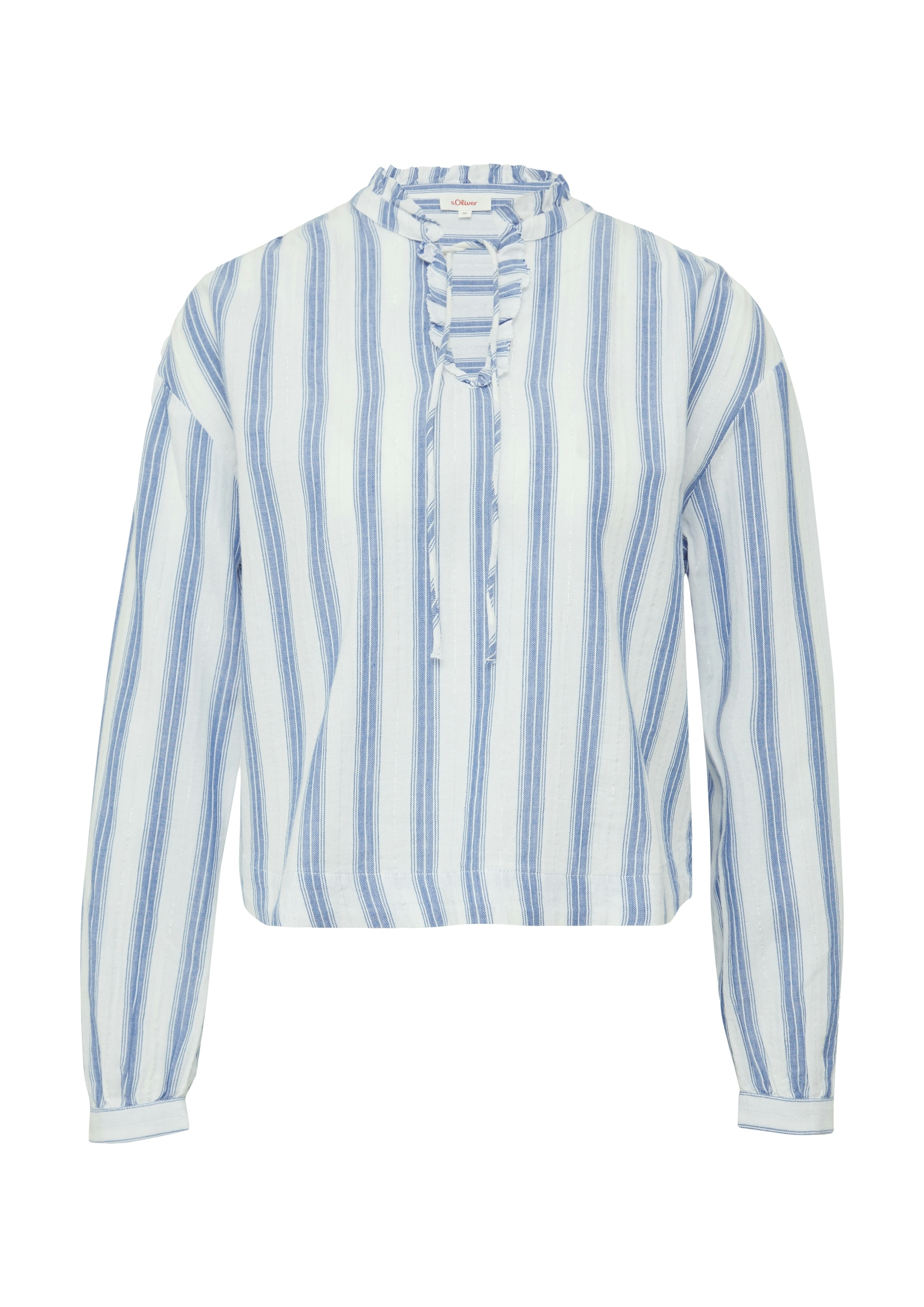 s.Oliver Blouse à manches longues avec volants et fil scintillant