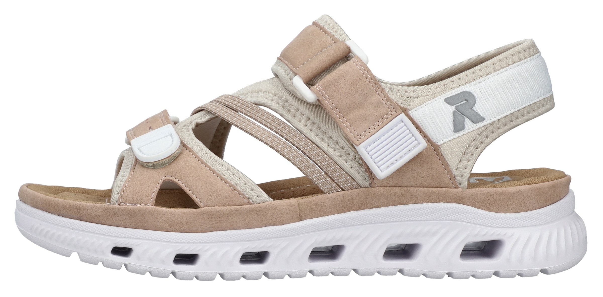 RIEKER Sport Sandale de trekking  Outdoorsandale, Sommerschuh, Sandale mit praktischen Klettverschlüssen
