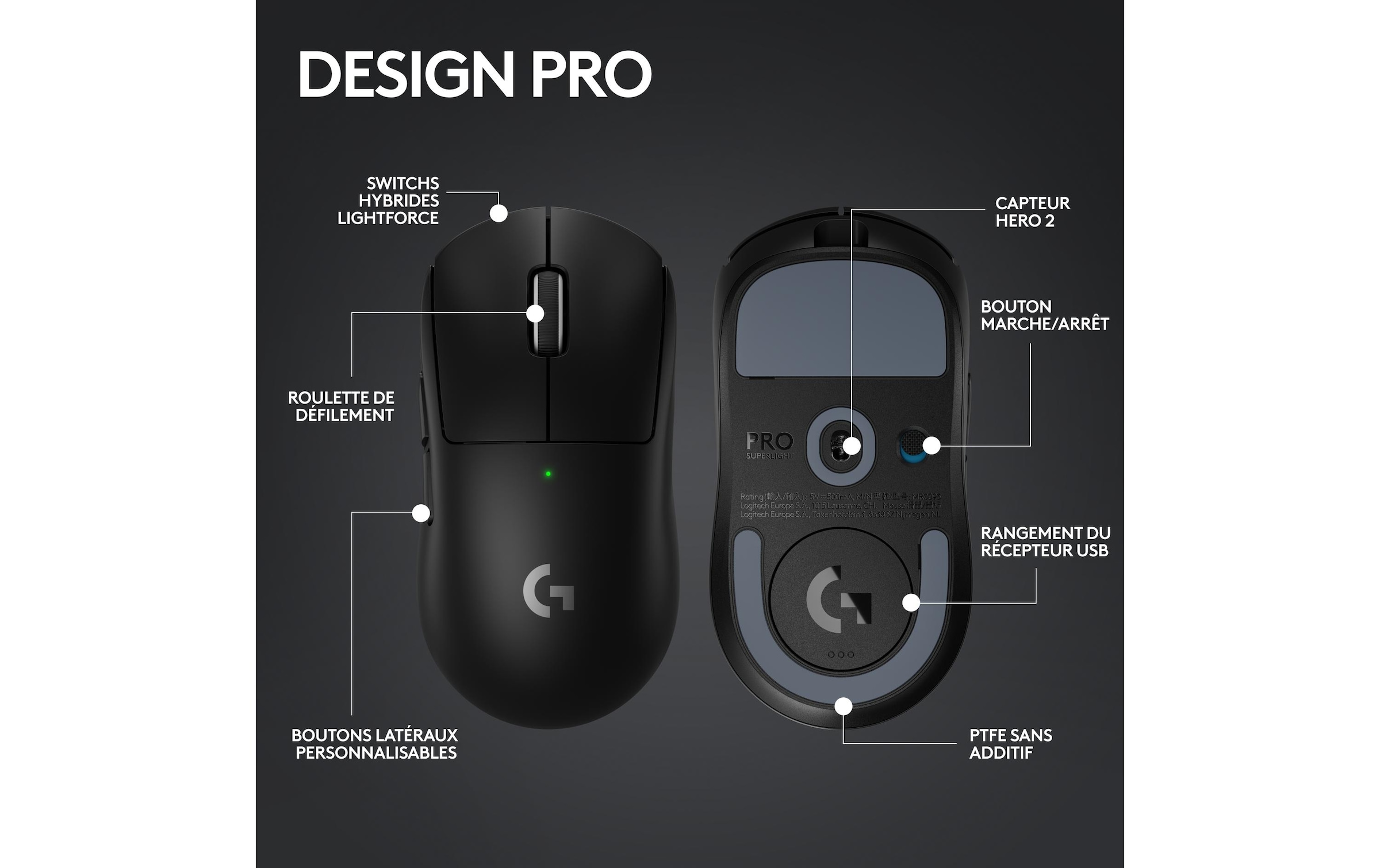 Logitech Gaming-Maus »Pro X Superlight 2 Lightspeed Schwarz«, Funk-kabellos