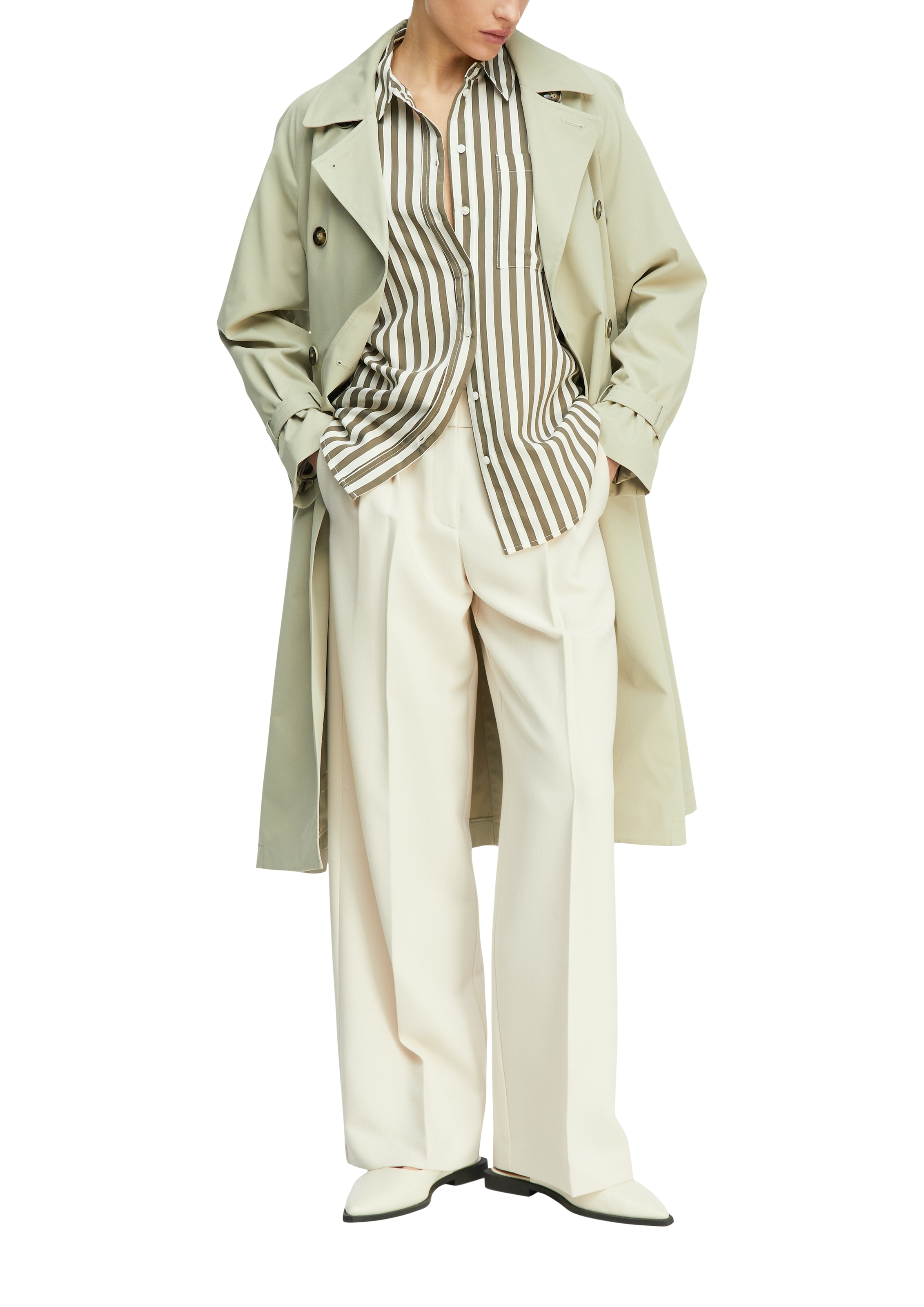 Comma Blouse chemise mit Jacquardstreifen