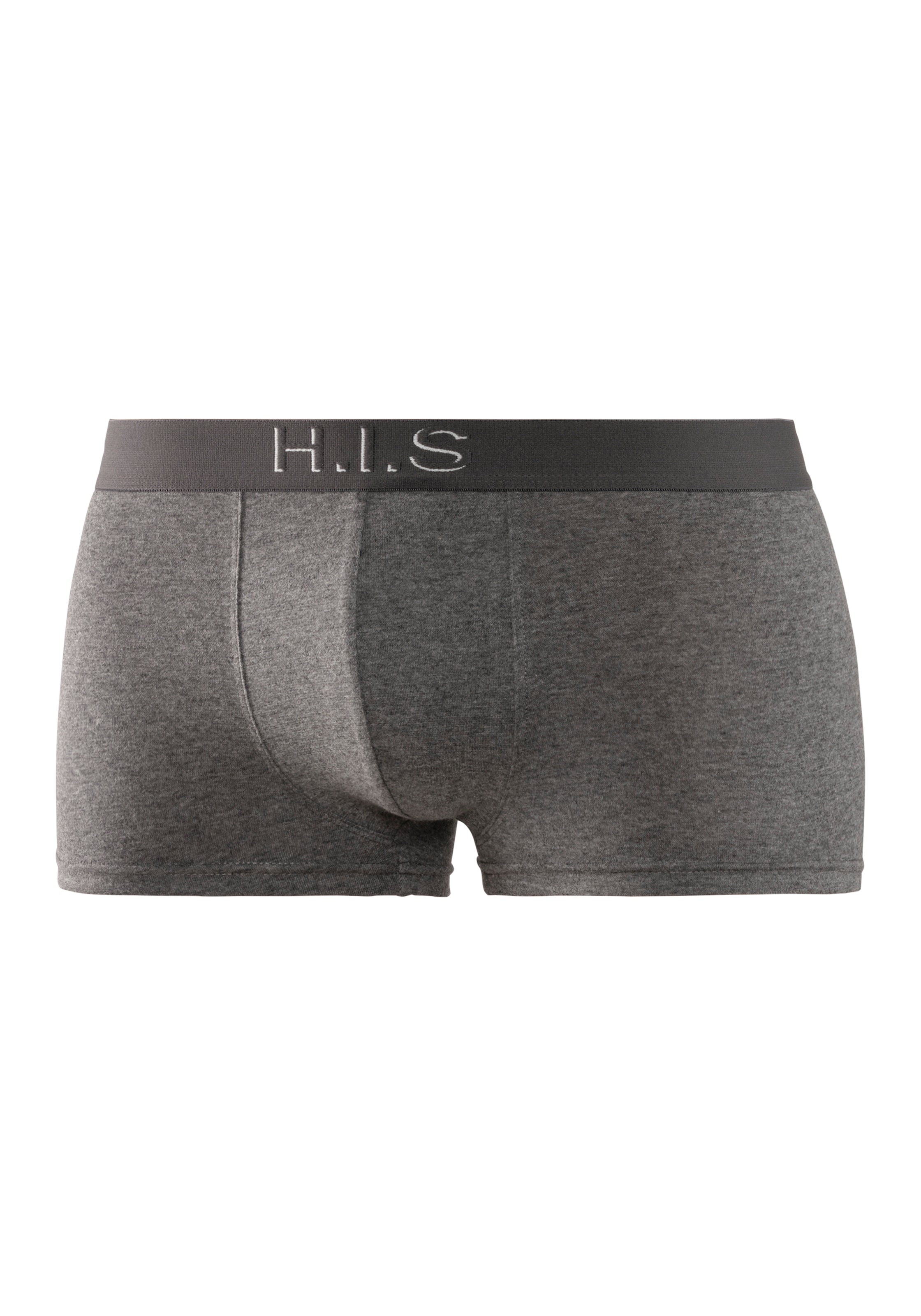 H.I.S Boxershorts, (Packung, 5 St.), in Hipster-Form am Webbund mit Logoschriftzug mit 3D Effekt