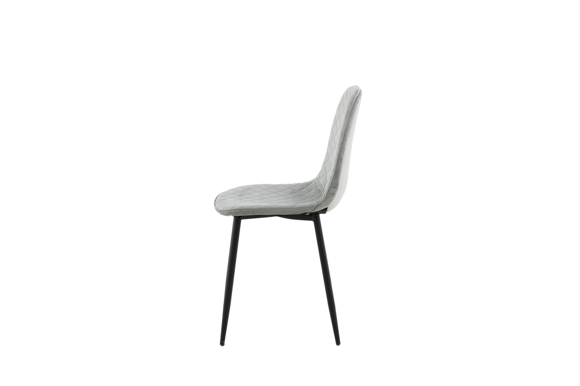 Venture Home Chaise de salle à manger »Polar Diamond, 2er-Set Esszimmerstühle in Grau-Samt, 150 kg belastbar« () 2 cuischaise rembourrée, revêtement en velours, pieds en métal, matelassage diamant, élégant