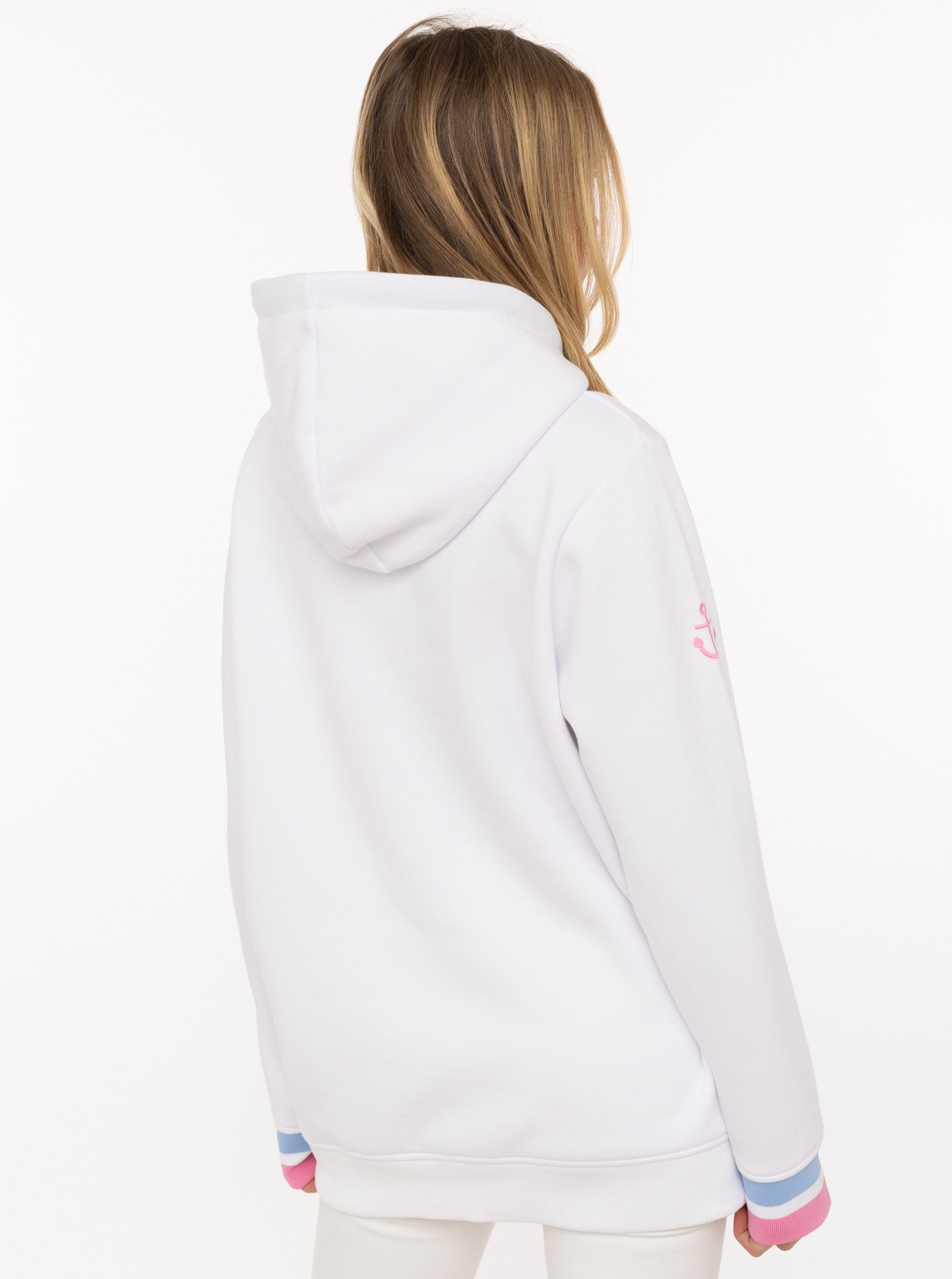 Zwillingsherz Hoodie , manches longues, capuche, détails néon, cordon de serrage, imprimé devant, poche kangourou
