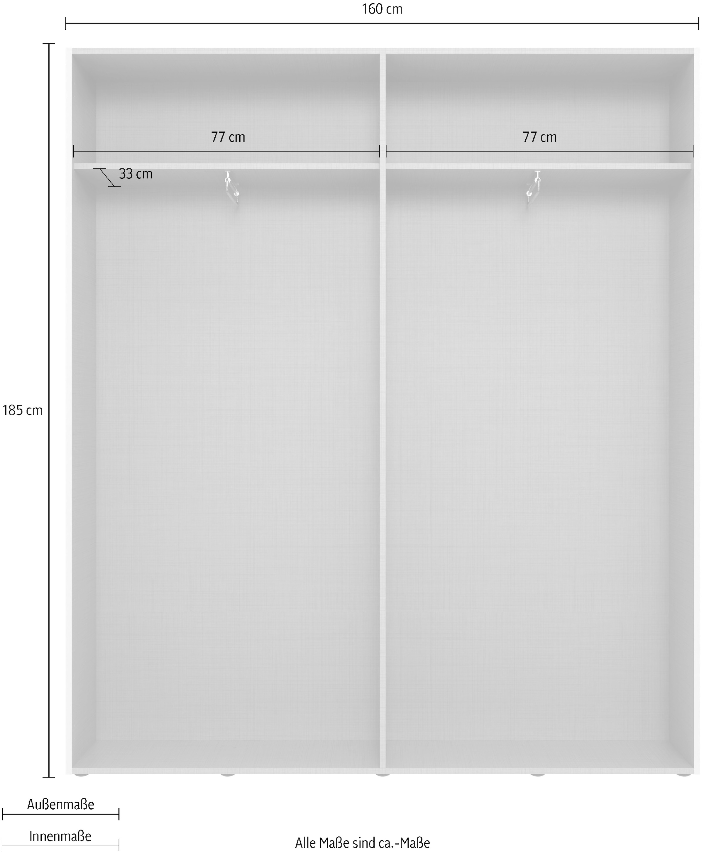 Wimex Kleiderschrank »Mugano,in 3 Breiten, 2 Tiefen, viele Farben, Made in Germany« in Basic oder Premium Ausstattung,  mit kurzen Griffen aus Metall