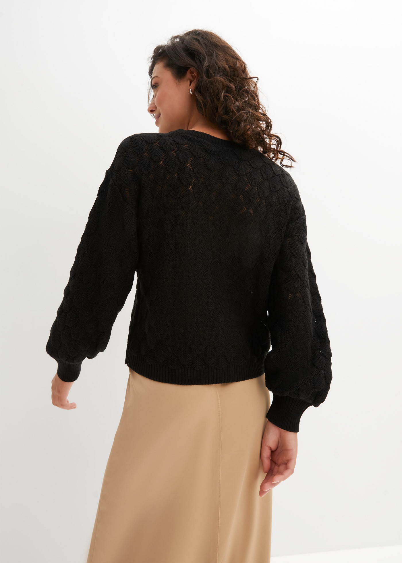 bonprix Pull ajouré »Ajour-Pullover« aus Polyacryl, lässige Passform