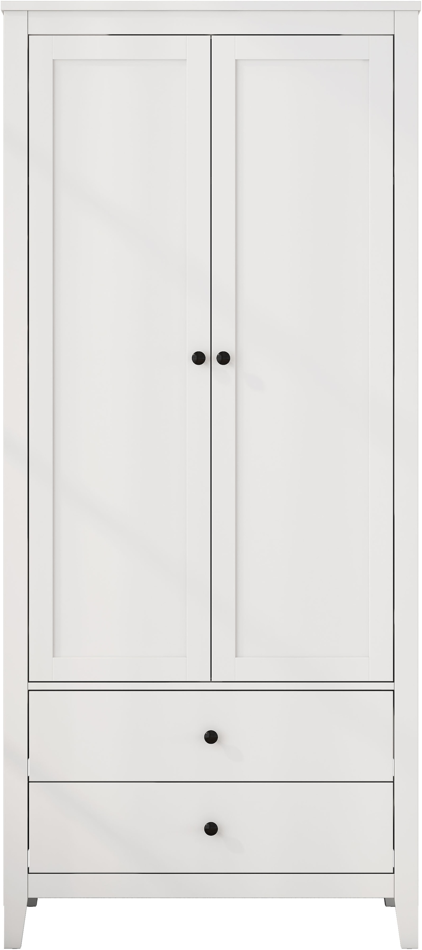 GOODproduct Kleiderschrank »Borkum Schlafzimmerschrank Garderobe Landhaus Bestseller weiss« hochwertige schwarze Griffe aus Metall, 