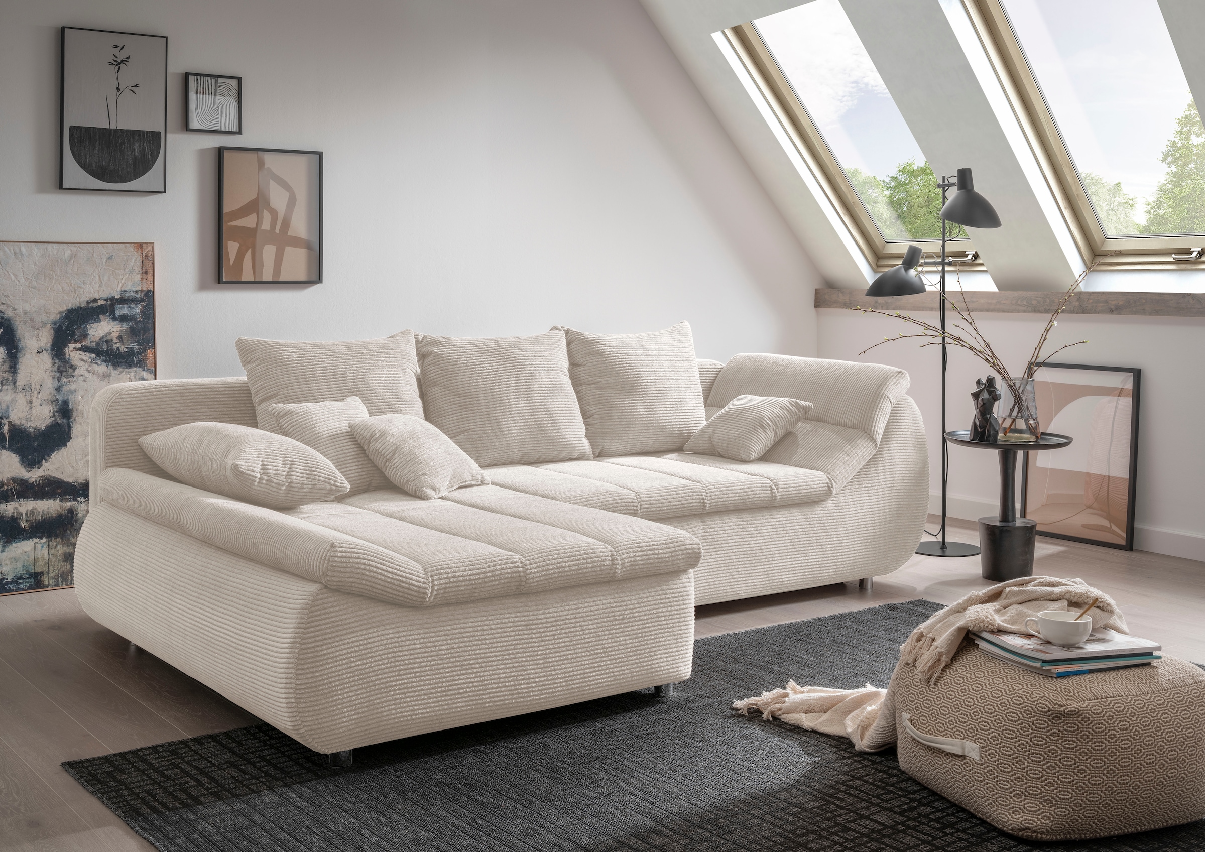 Image of Home affaire Ecksofa "Imola, bequem, aktuelle Steppung im Sitz, L-Form, Breite 270cm" wahlweise mit Bettfunktion, OTTOs Choice