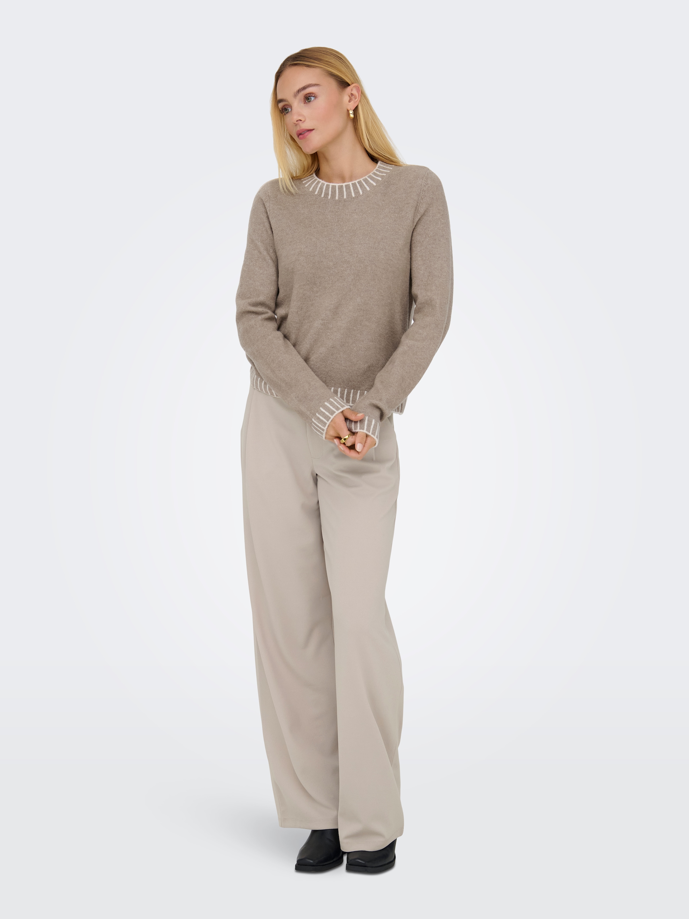 ONLY Strickpullover »ONLFINA LS STITCH O-NECK CC KNT«