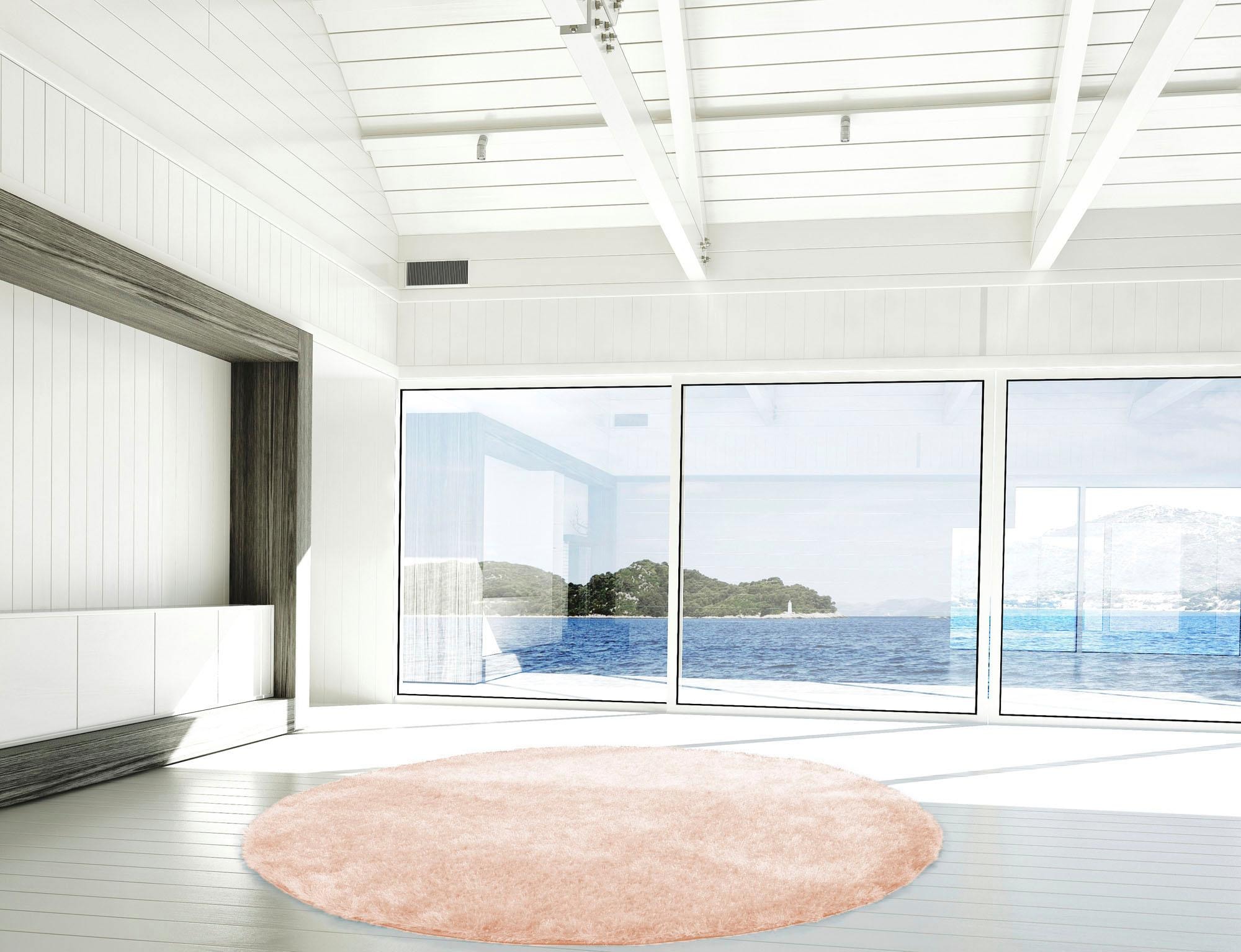 Kayoom Hochflor-Teppich »Diamond 700«, rund, 45 mm Höhe, weiche Microfaser, Langflor, Shaggy, Melange, Wohnzimmer
