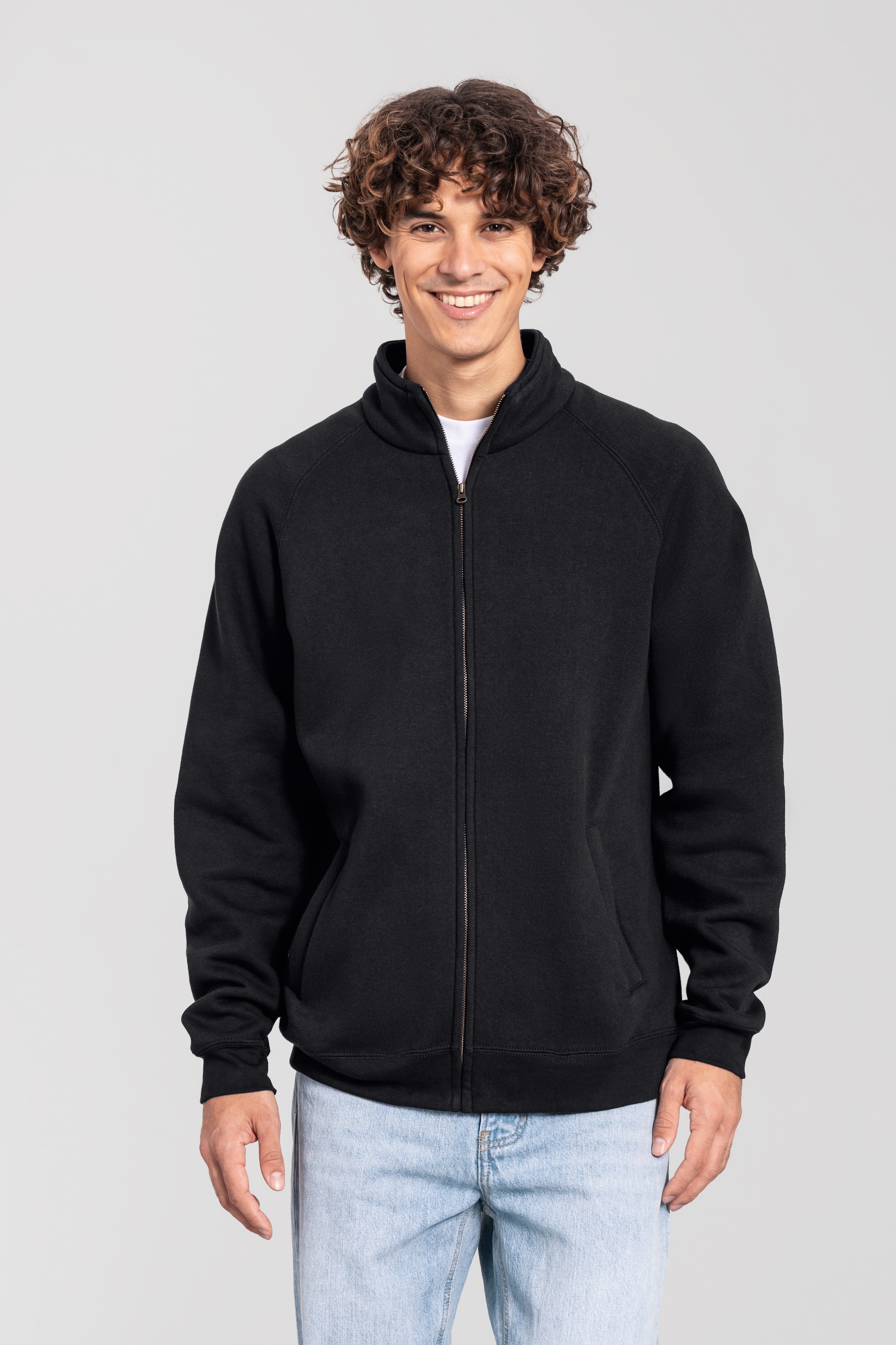 Fruit of the Loom Sweatjacke »Iconic Premium Sweat Jacket« mit Eingrifftaschen, meliert, in normaler Länge
