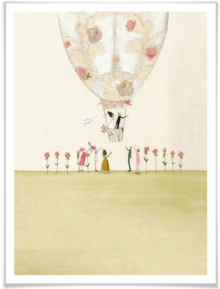 Image of Wall-Art Poster »Hochzeit Deko Heissluftballon«, Heissluftballon, (1 St.), Poster, Wandbild, Bild, Wandposter bei Ackermann Versand Schweiz