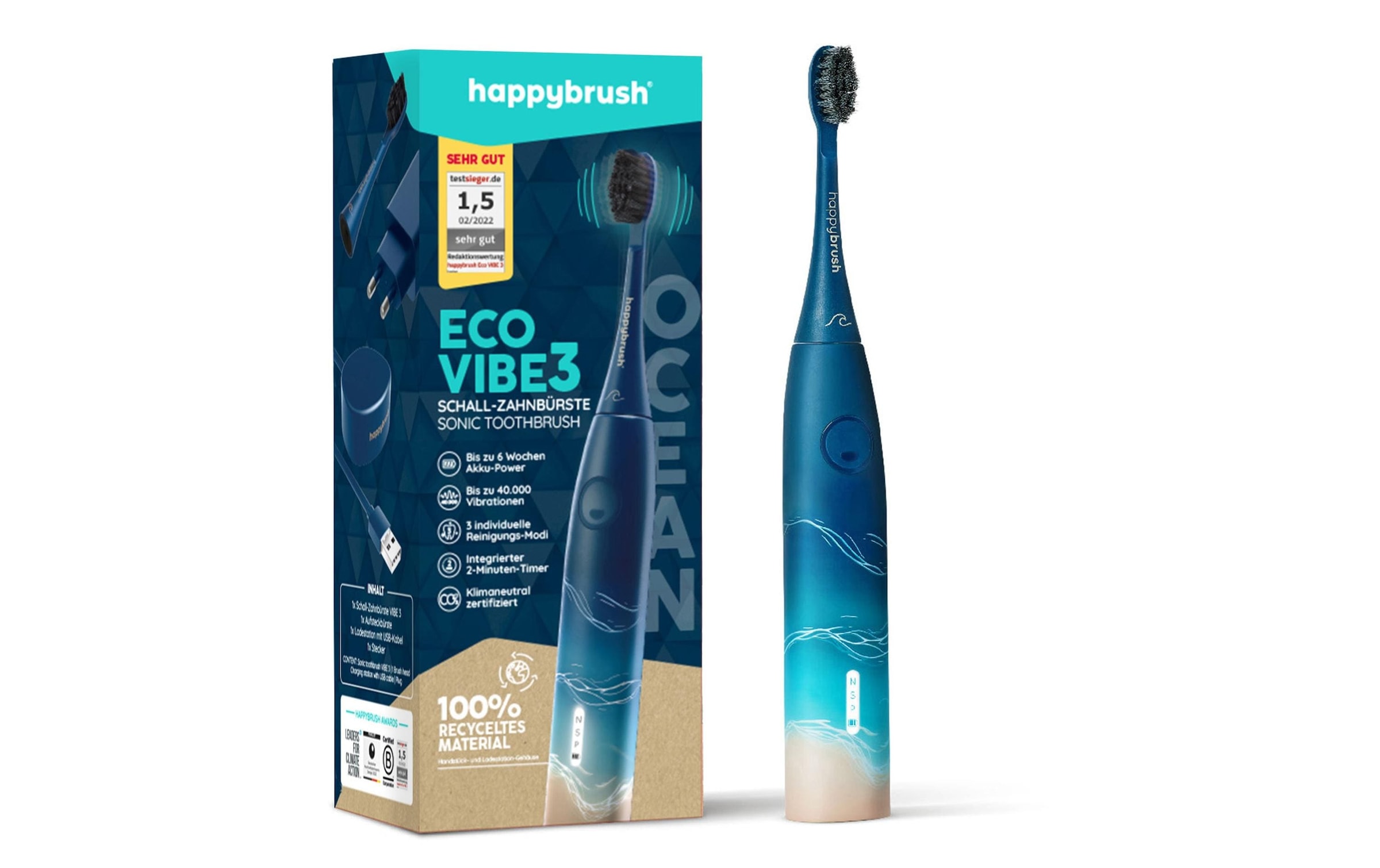 happybrush Schallzahnbürste »ECO V3«