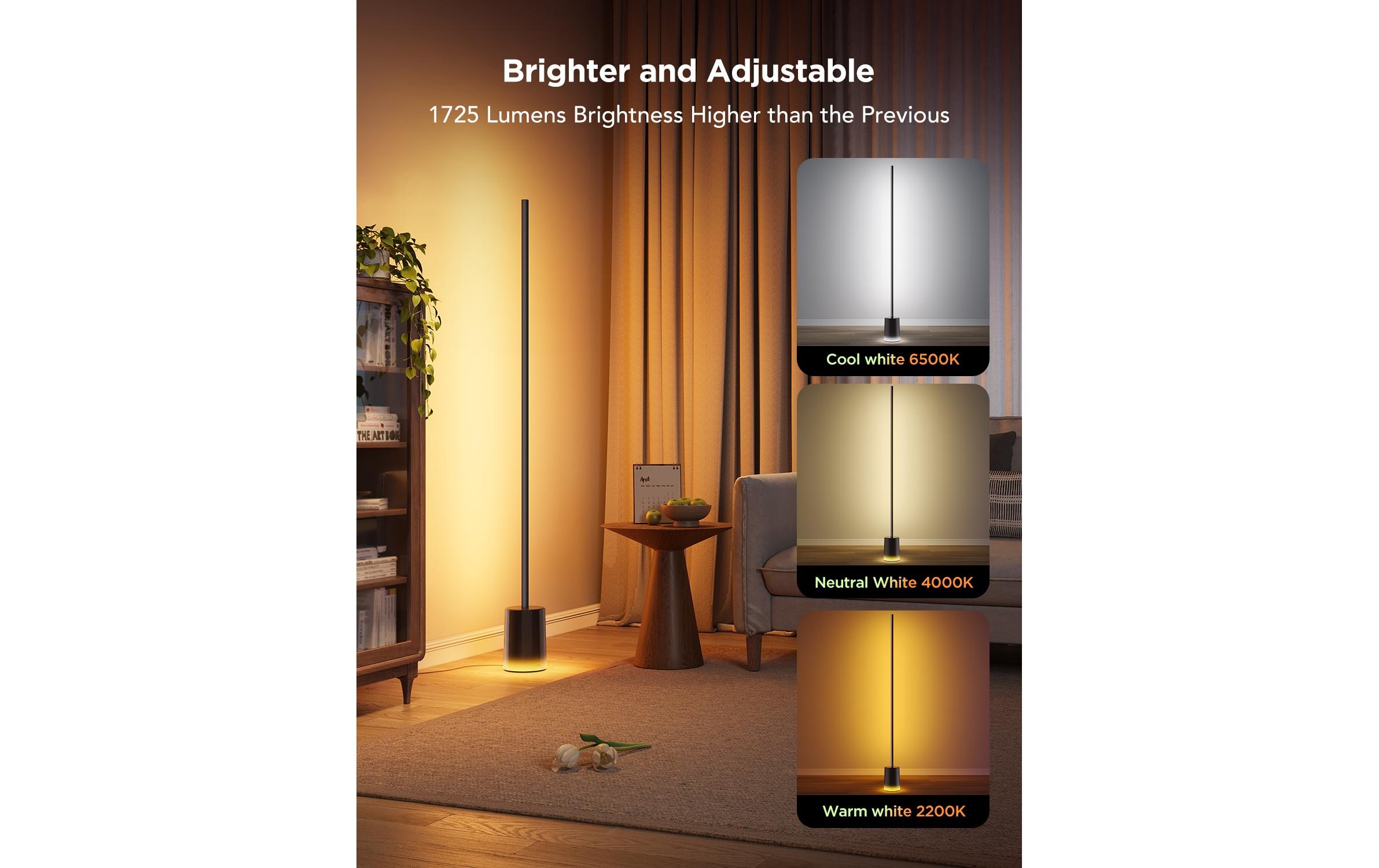 Govee LED Stehlampe »Govee Schwarz, Matter, RGBICWW, 1500 lm«