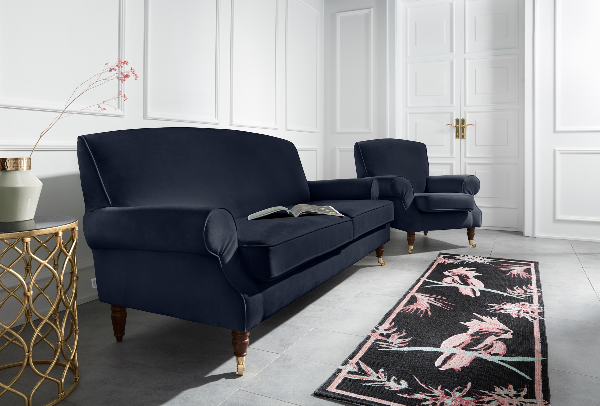 Home affaire Fauteuil »Rennes« in Samtoptik oder Baumwoll-Mix