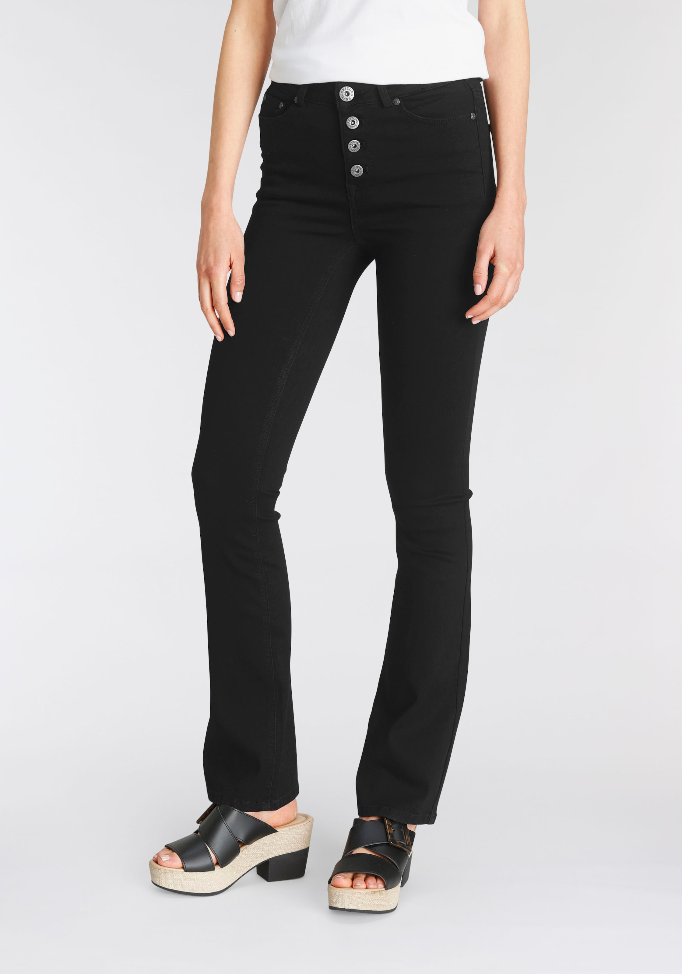 Image of Arizona Bootcut-Jeans "Ultra Stretch" hohe Leibhöhe, ausgestellte Beinform