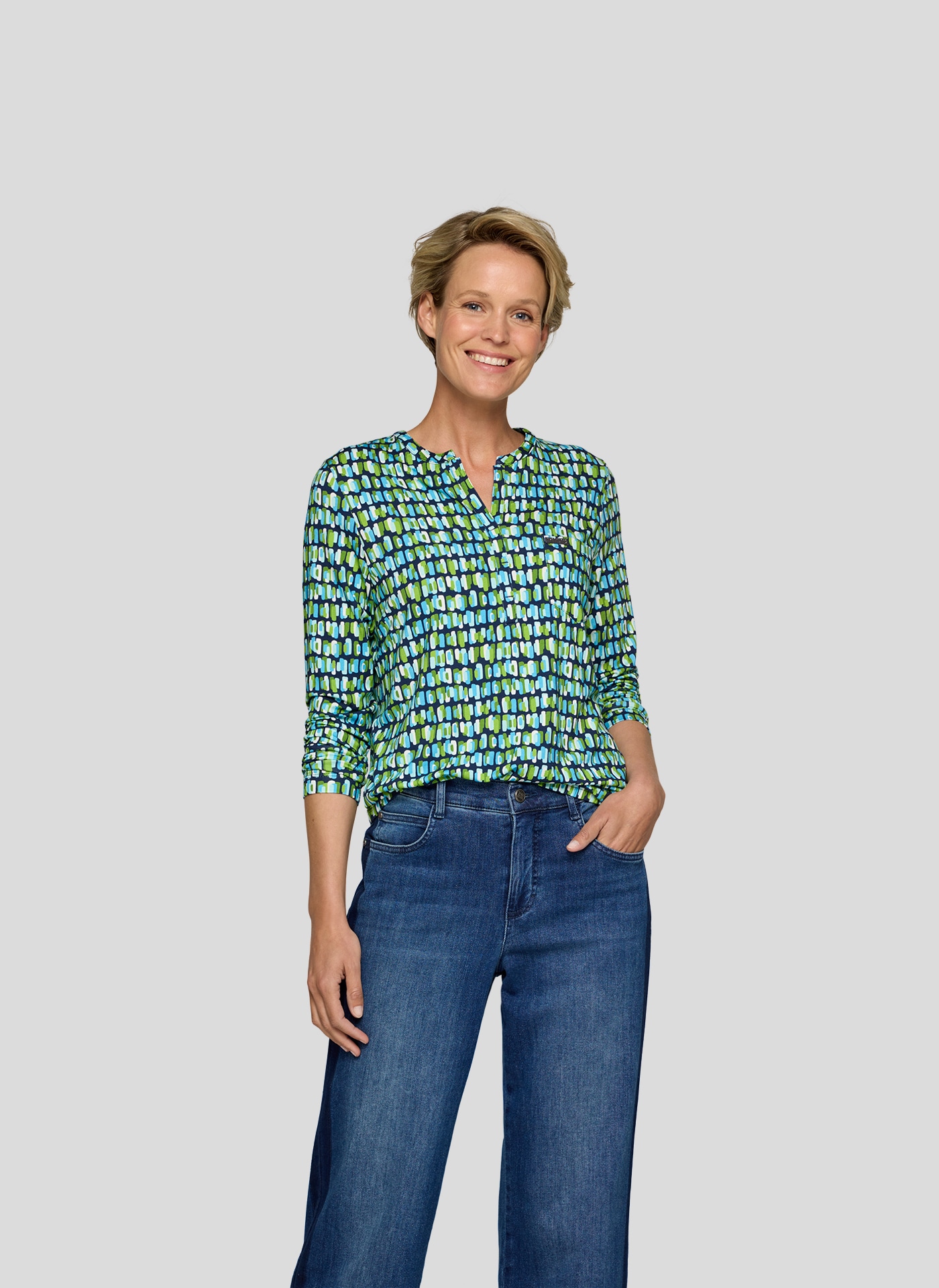 Image of Rabe Langarmshirt mit grafischem Muster