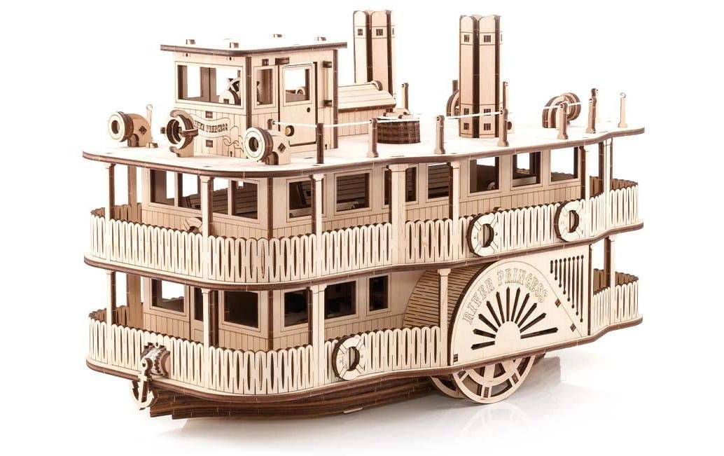 Image of Modellbausatz "Eco-Wood-Art Raddampfer River Princess" 416 Stk. tlg.