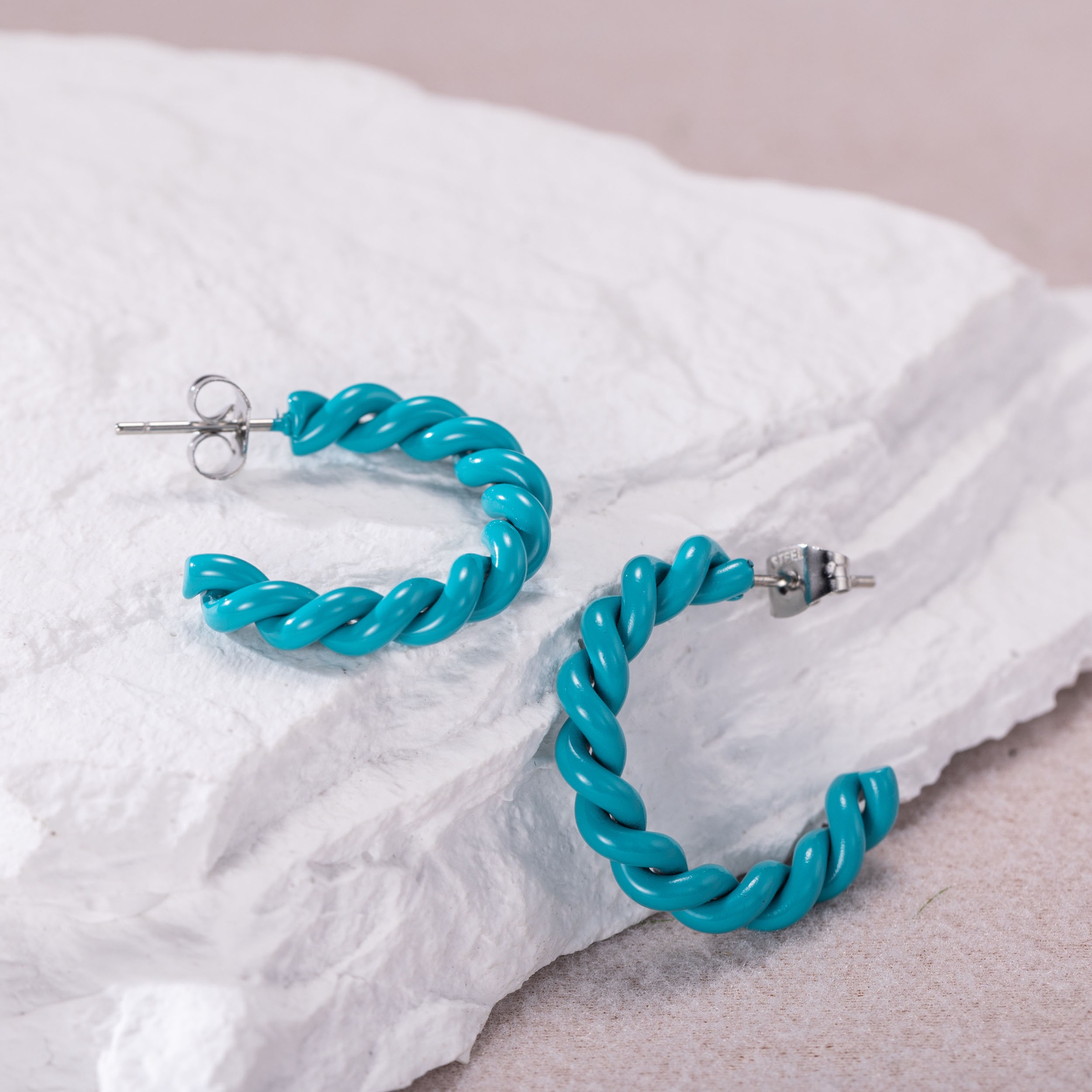 Firetti Paar Creolen "Schmuck Geschenk Edelstahl Ohrschmuck Ohrringe Twist Color"