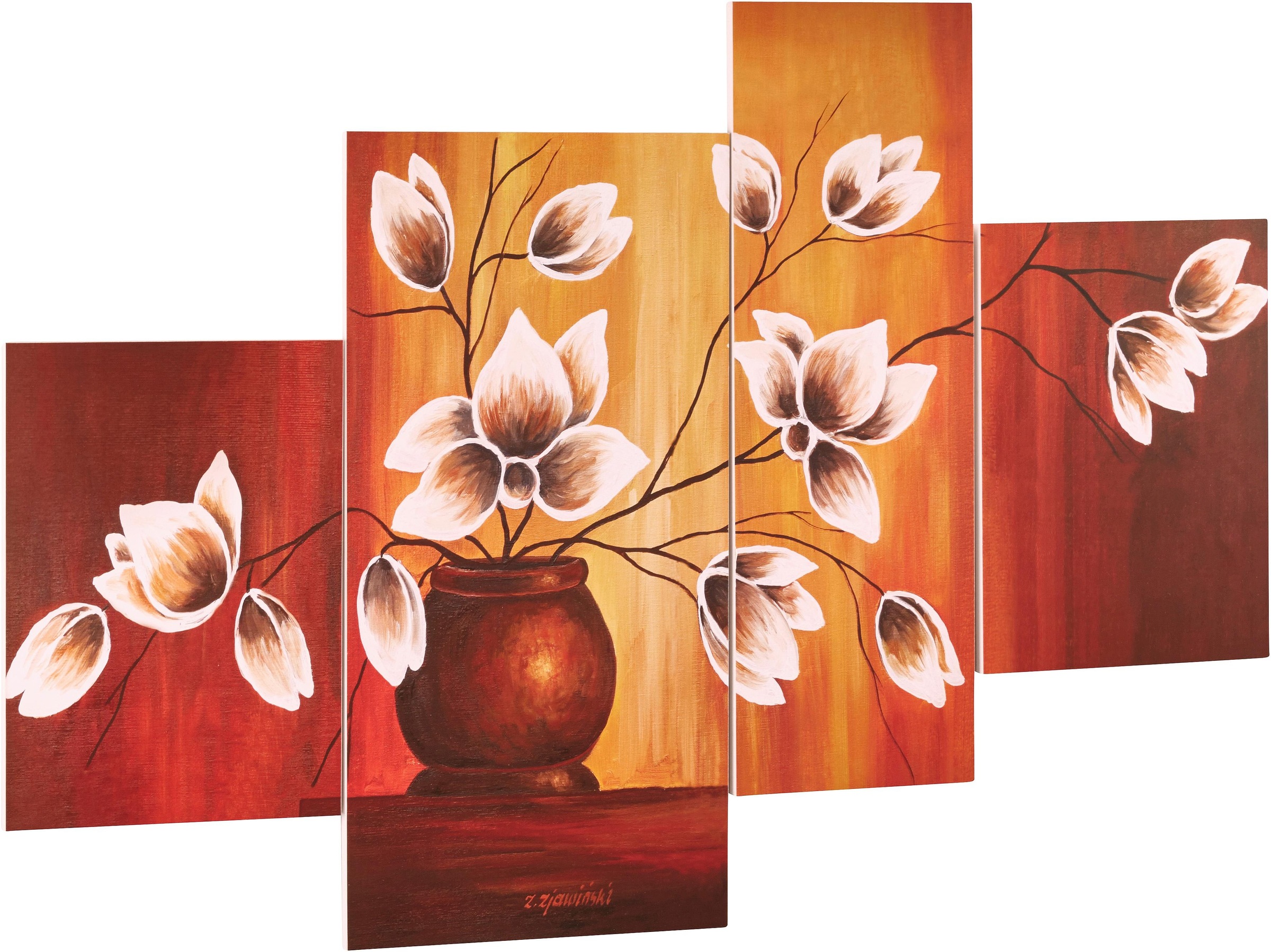 Image of Home affaire Kunstdruck »Vase mit Magnolien«, 4-tlg. bei Ackermann Versand Schweiz