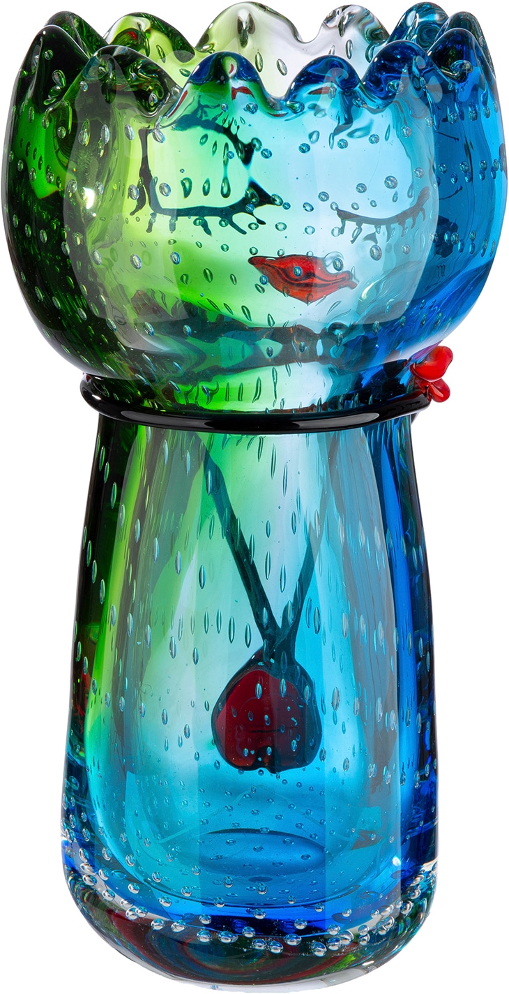 GILDE Tischvase »Gesichtsvase Jessica mehrfarbig H. 25 cm« Gesichtsvase, Glas, Fraumotiv, Blumenvase, künstlerisch, modern