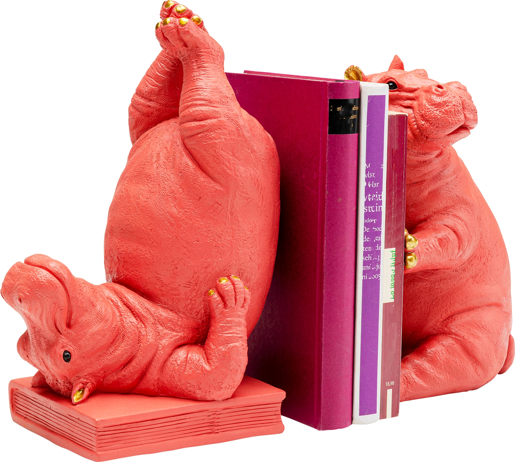 Kare Design Serre-livres »Hippo Pink« aus Polyresin