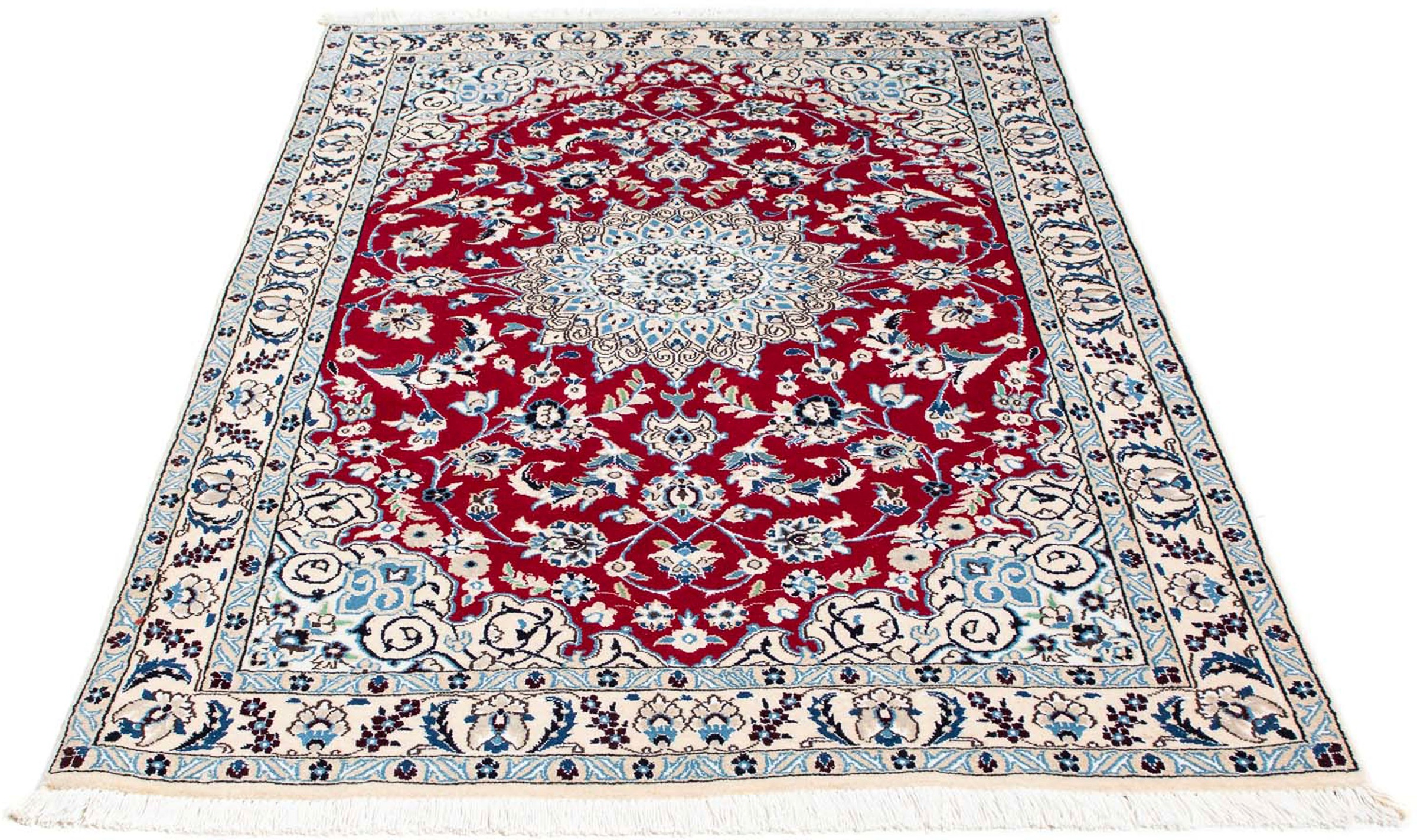 Image of morgenland Orientteppich »Perser - Nain - Royal - 173 x 110 cm - dunkelrot«, rechteckig, 10 mm Höhe, Wohnzimmer, Handgeknüpft, Einzelstück mit Zertifikat bei Ackermann Versand Schweiz
