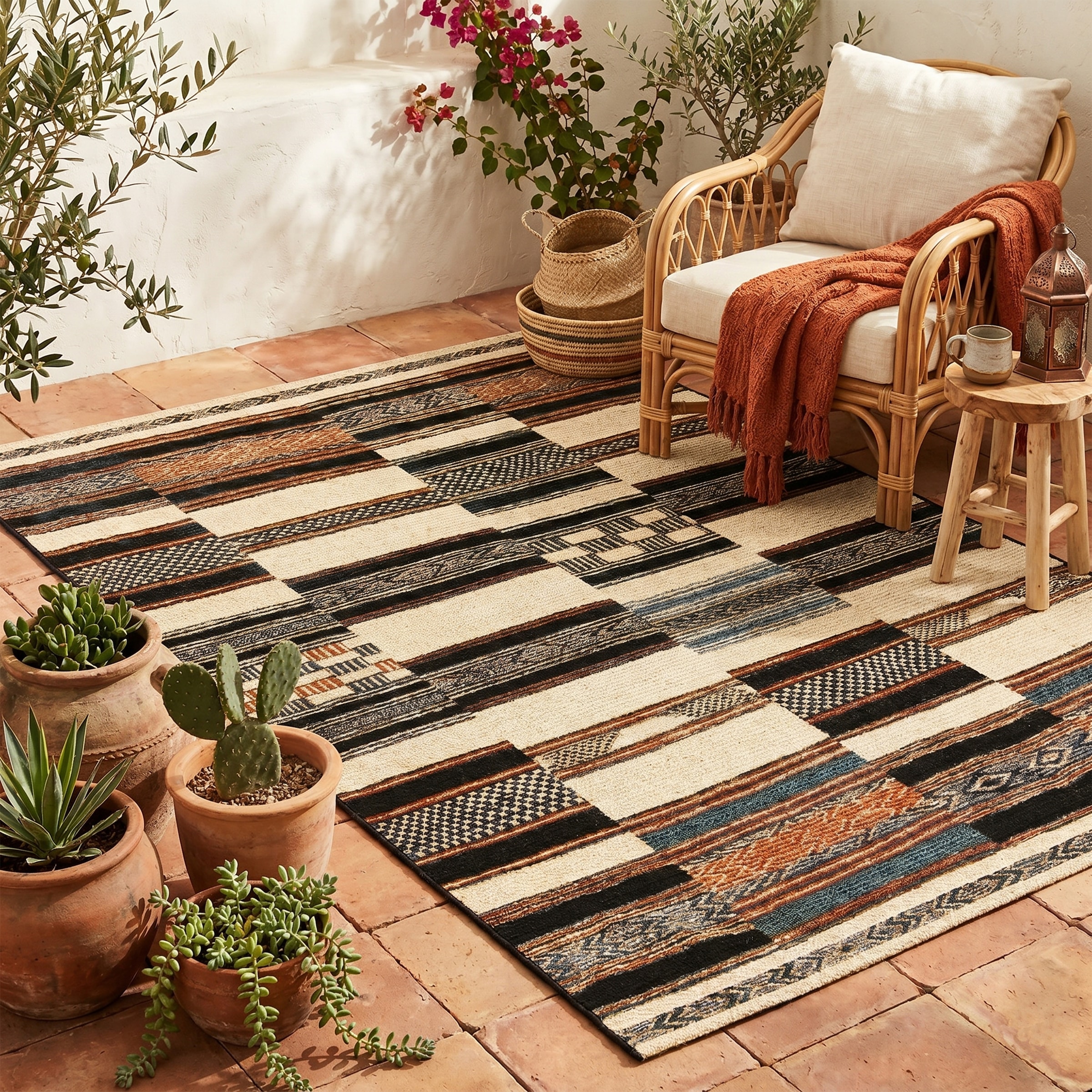 Image of Gino Falcone Teppich "Outdoor-Africa 41" rechteckig 5 mm Höhe Flachgewebe, In- und Outdoor geeignet, Wohnzimmer