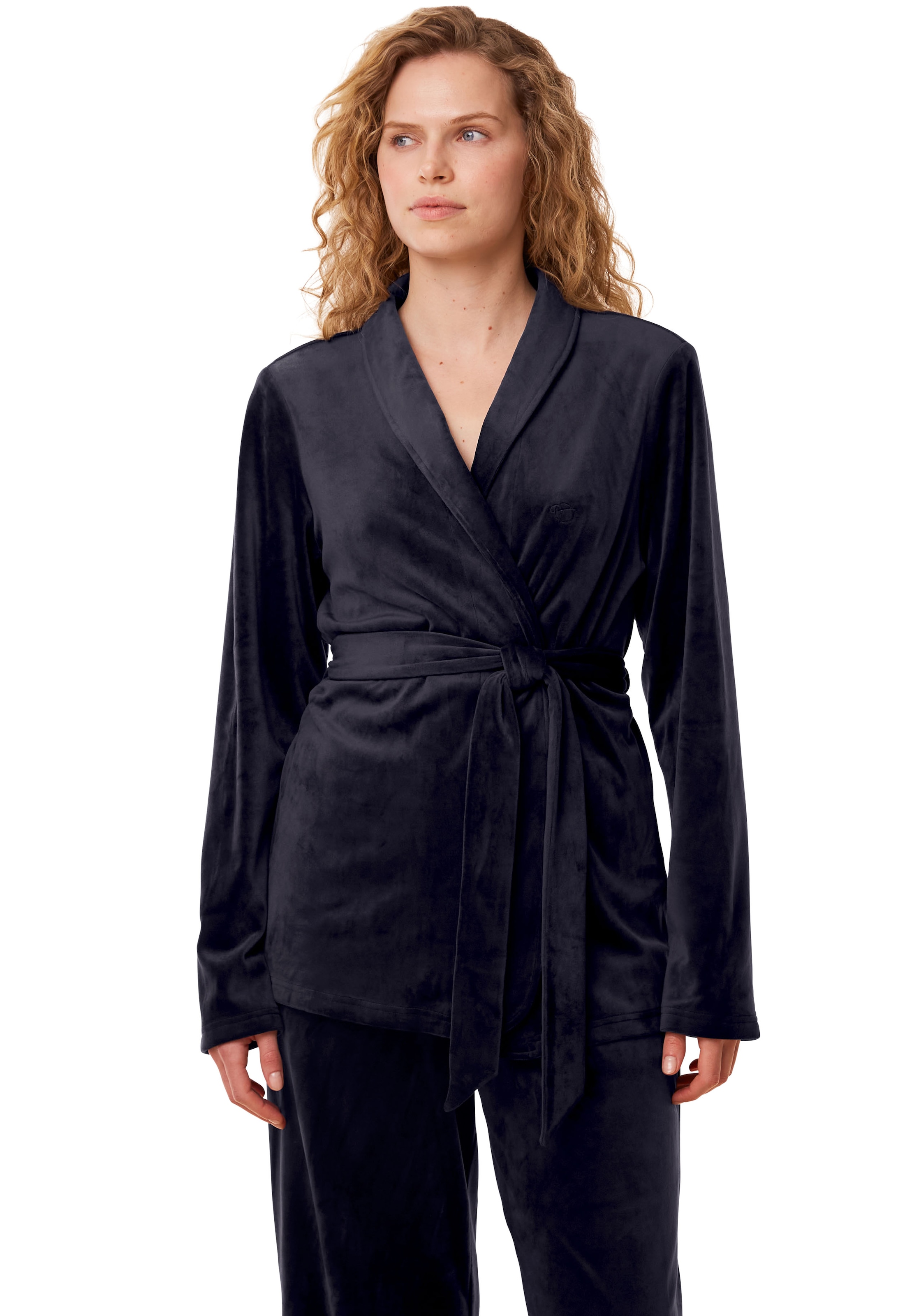 Morgenmantel »Sensual Velour Robe Top«, mit Schalkragen